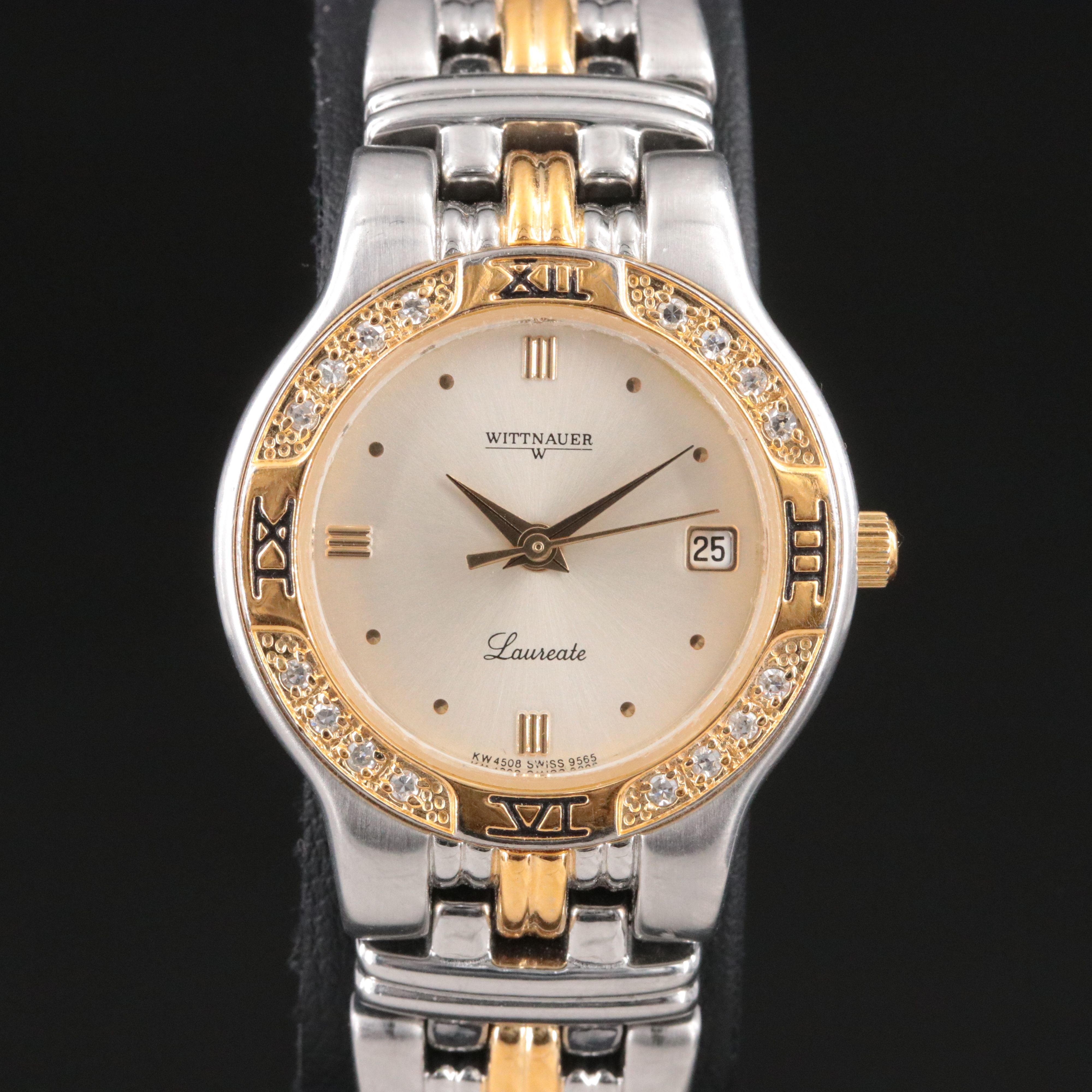 Wittnauer Laureate Diamond Bezel Two-Tone Stainless Steel Quartz Watch