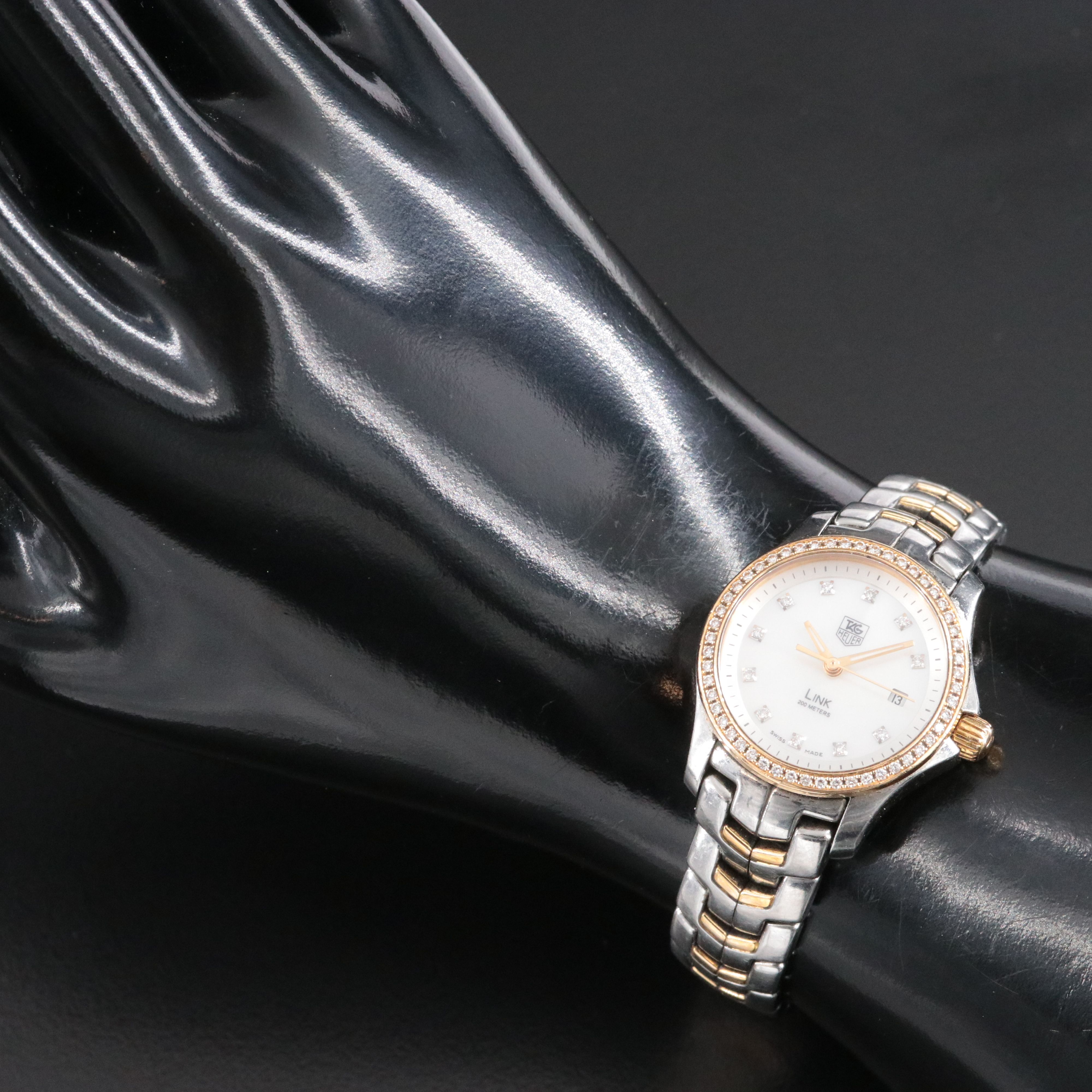 TAG Heuer Link M.O.P. Diamond Dial & 18K Diamond Bezel WJF1354 Model Watch