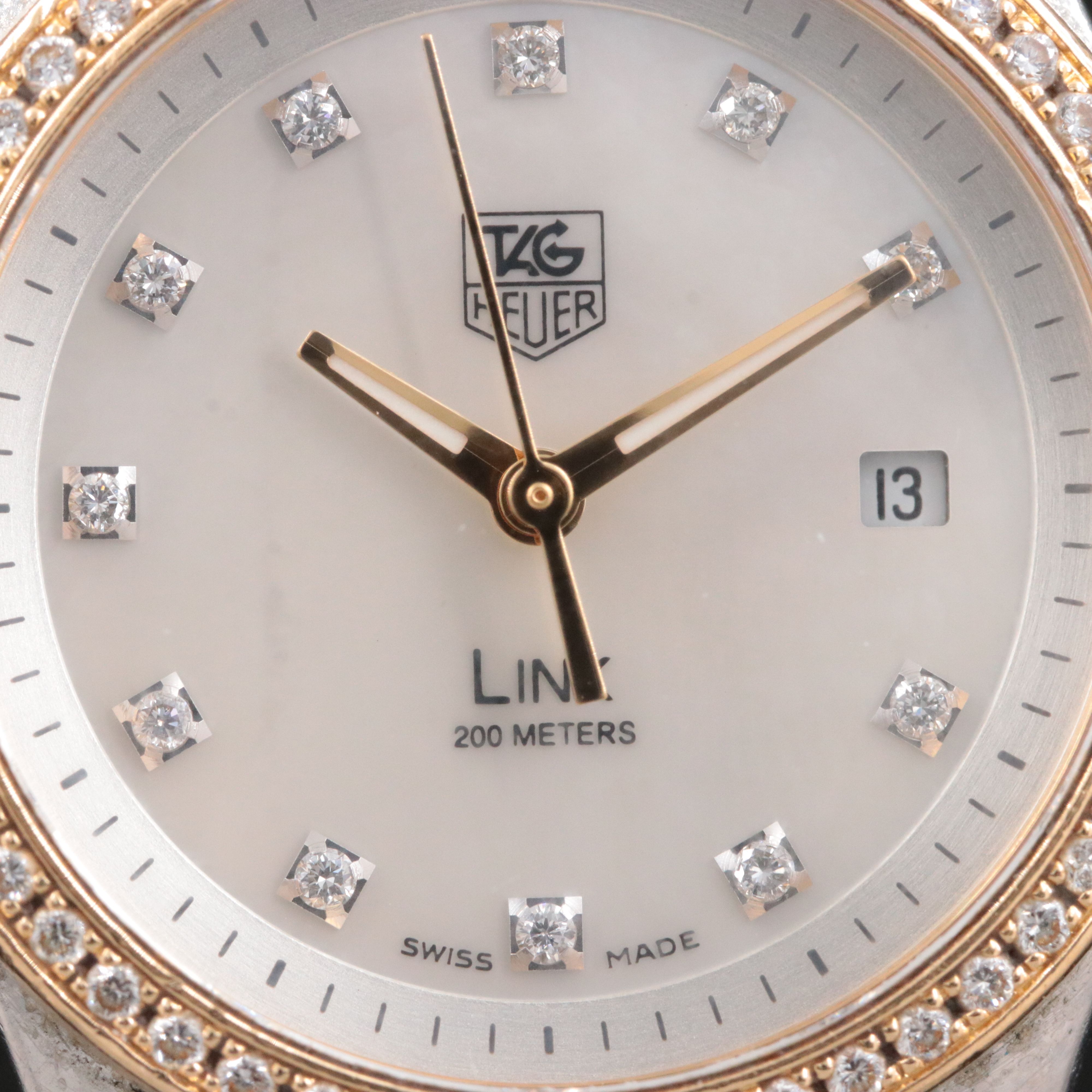 TAG Heuer Link M.O.P. Diamond Dial & 18K Diamond Bezel WJF1354 Model Watch