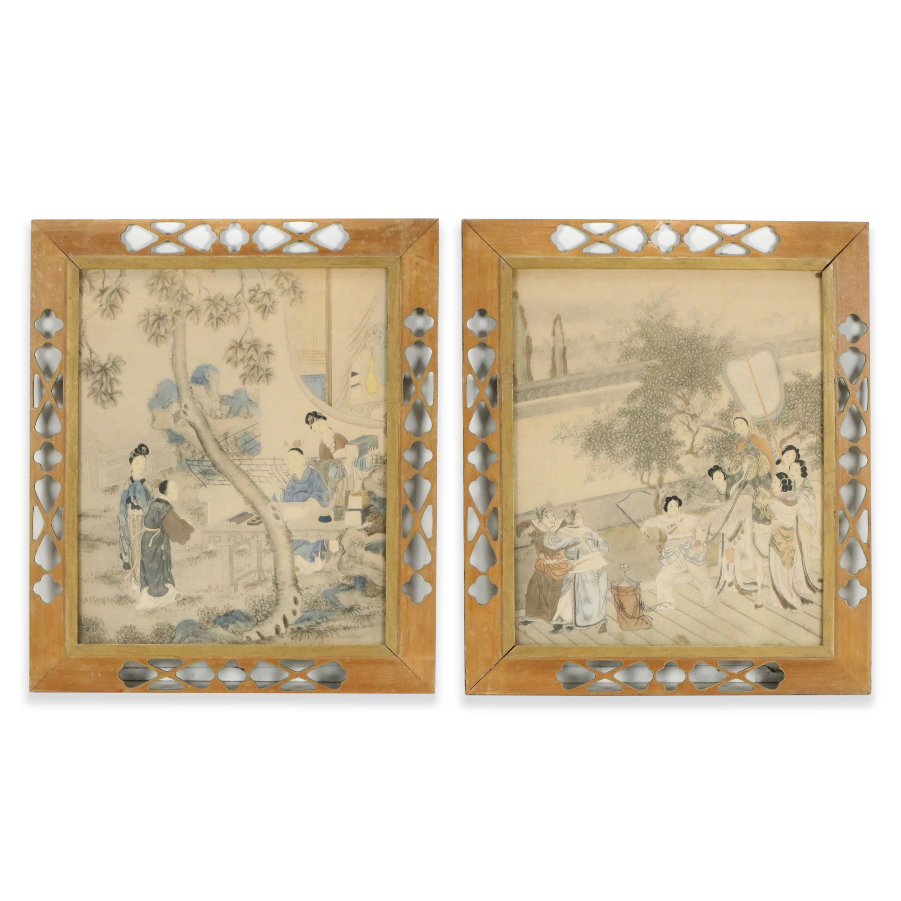 Hand-Colored Chinese Collotypes of Cultural Scenes, Early to Mid-20th Century