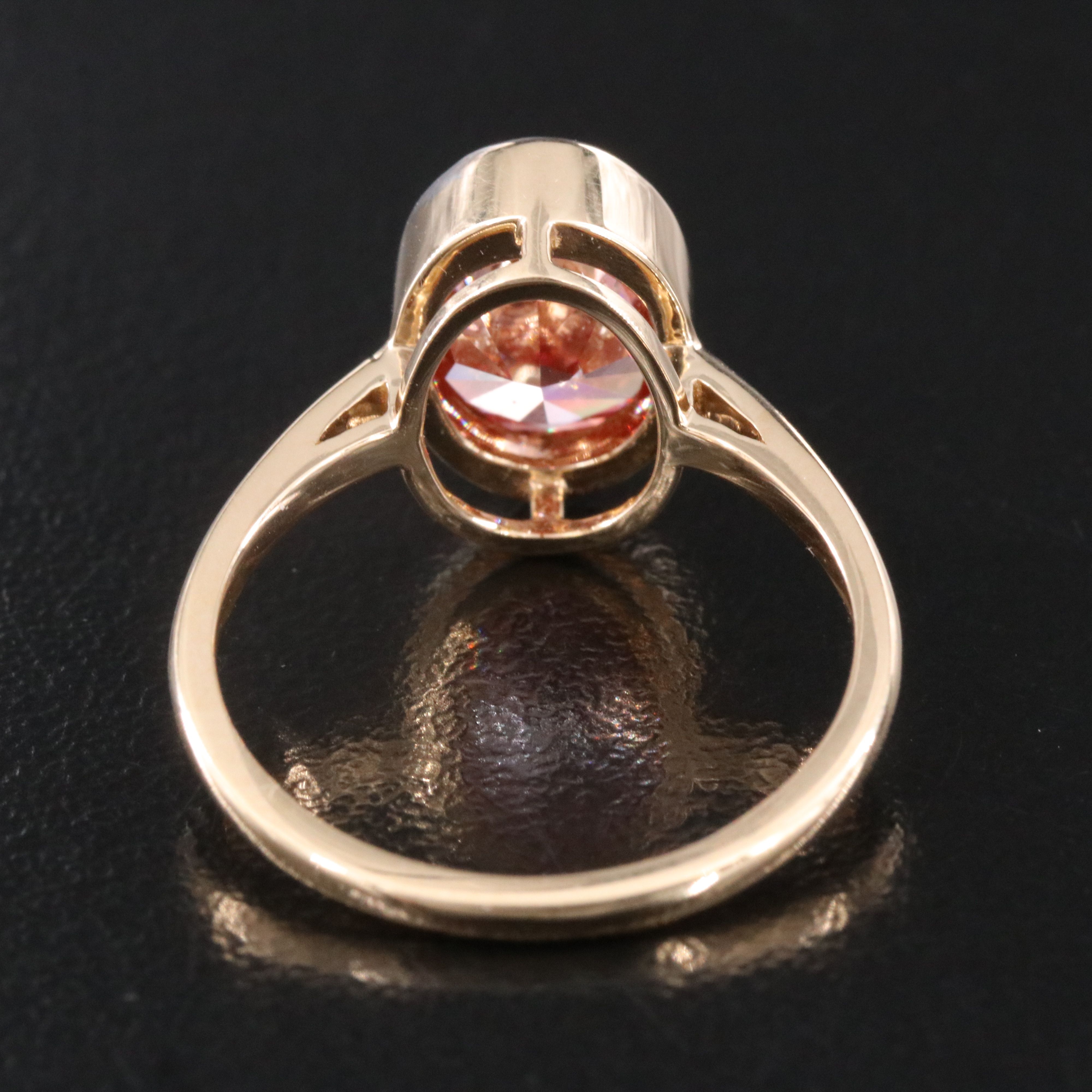 18K 3.08 CT Fancy Vivid Pink Lab Grown Diamond Ring with IGI Report