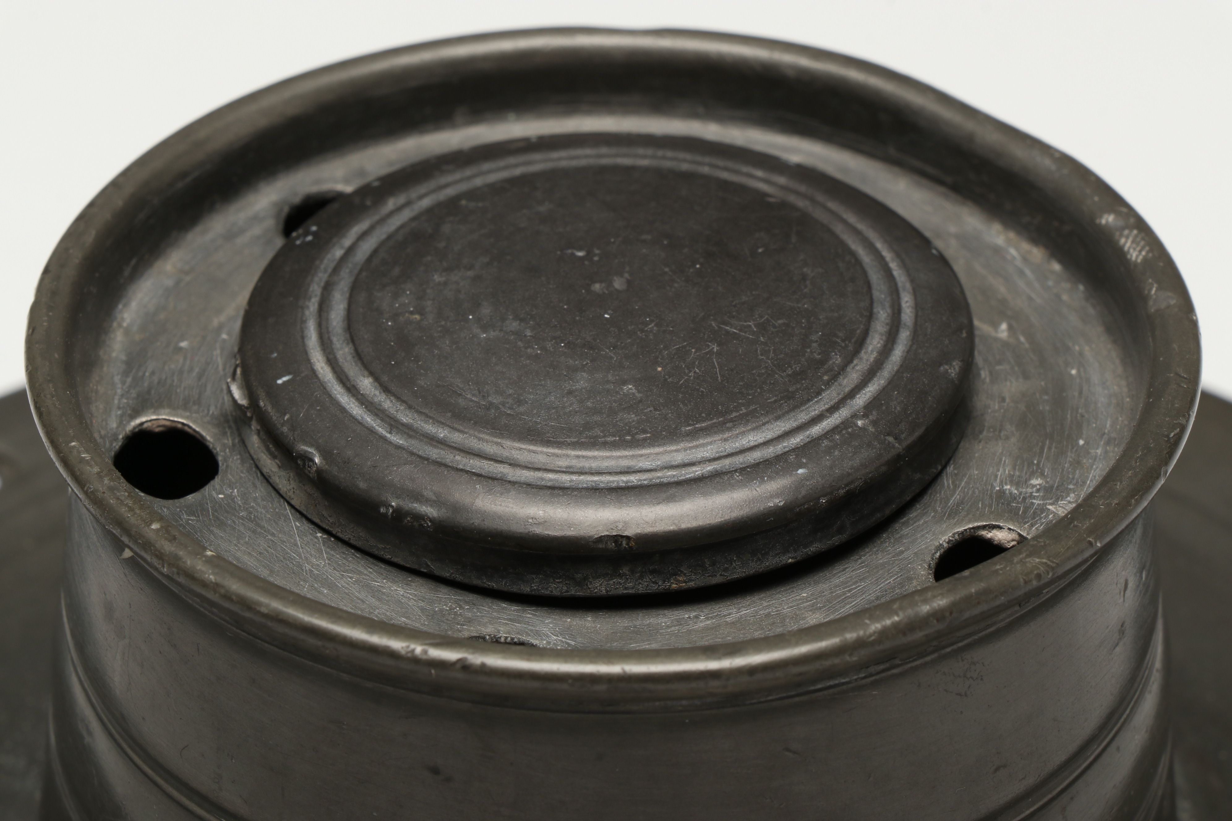 Nautical Pewter Capstan Inkwell, Late 19th/Early 20th C.