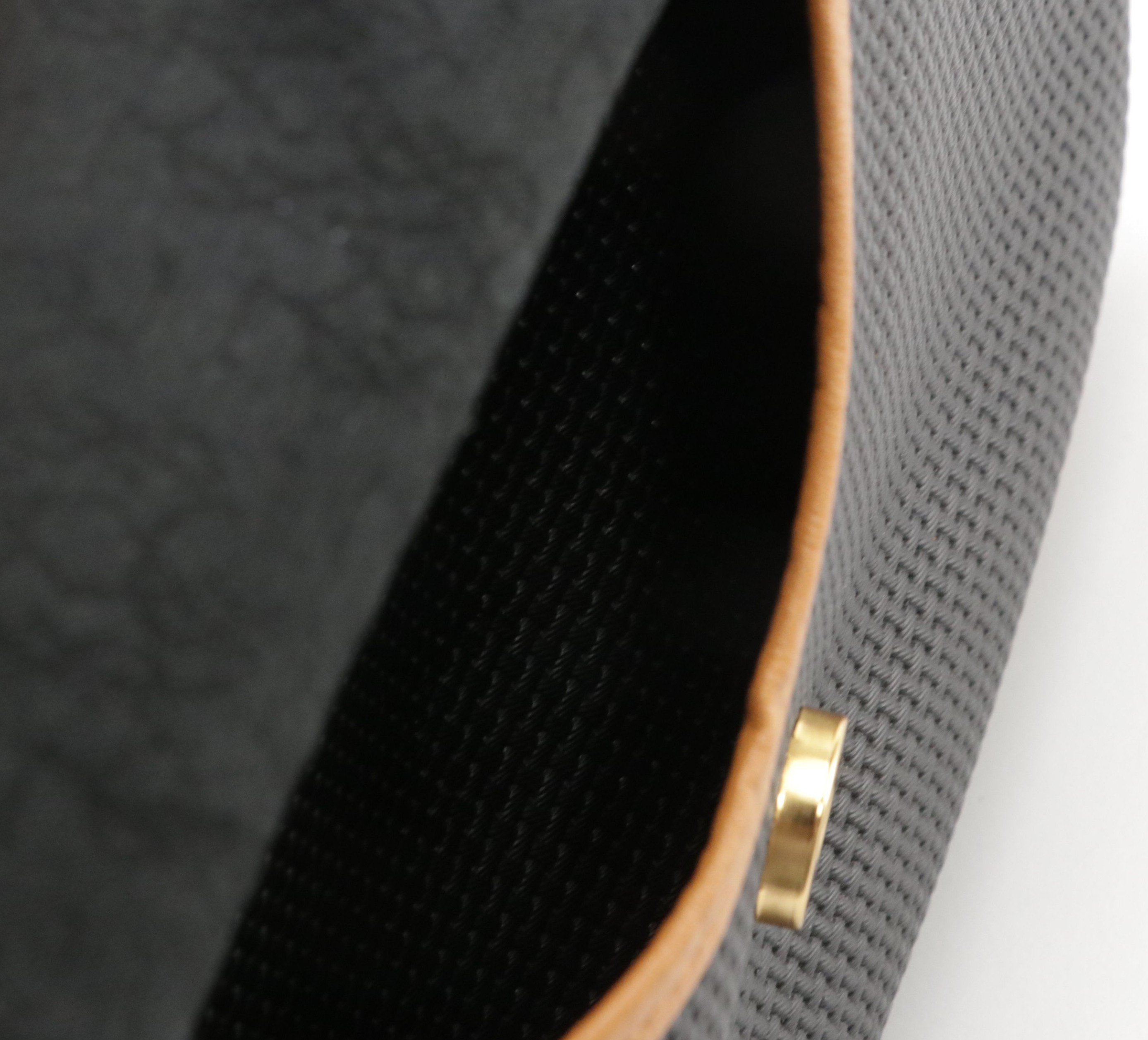 Yves Saint Laurent Boston Weave Coated Canvas/Tan Leather Bag with Front Pocket