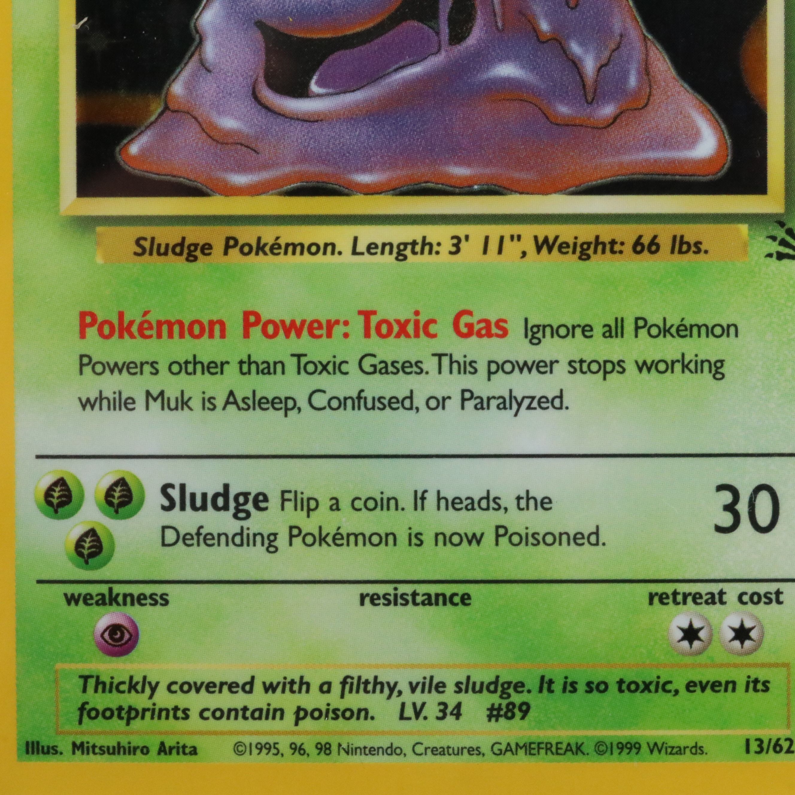 Fossil Set Muk Holographic Pokémon Card Graded PSA 8