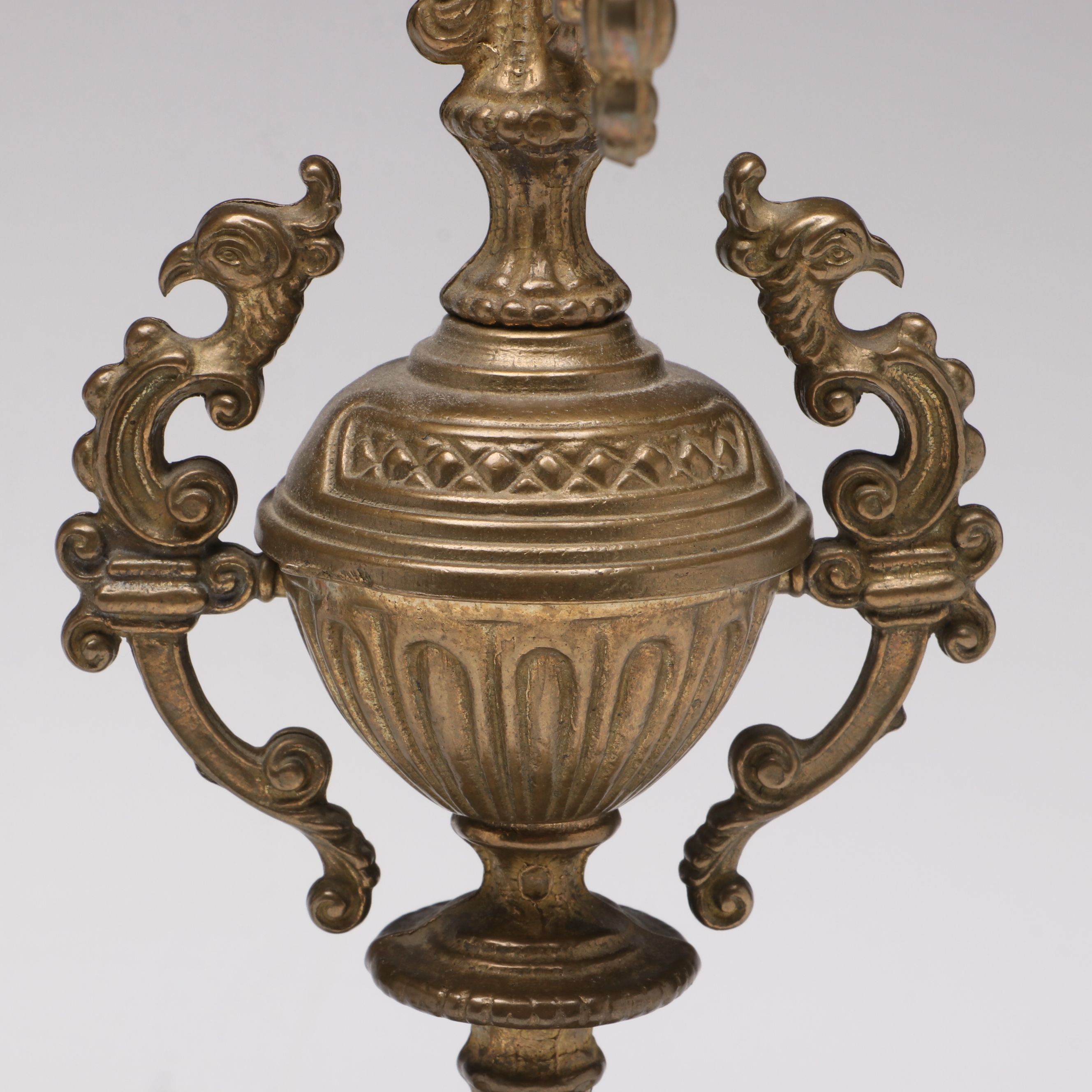 Italian Style Ornate Cast Brass Candelabras