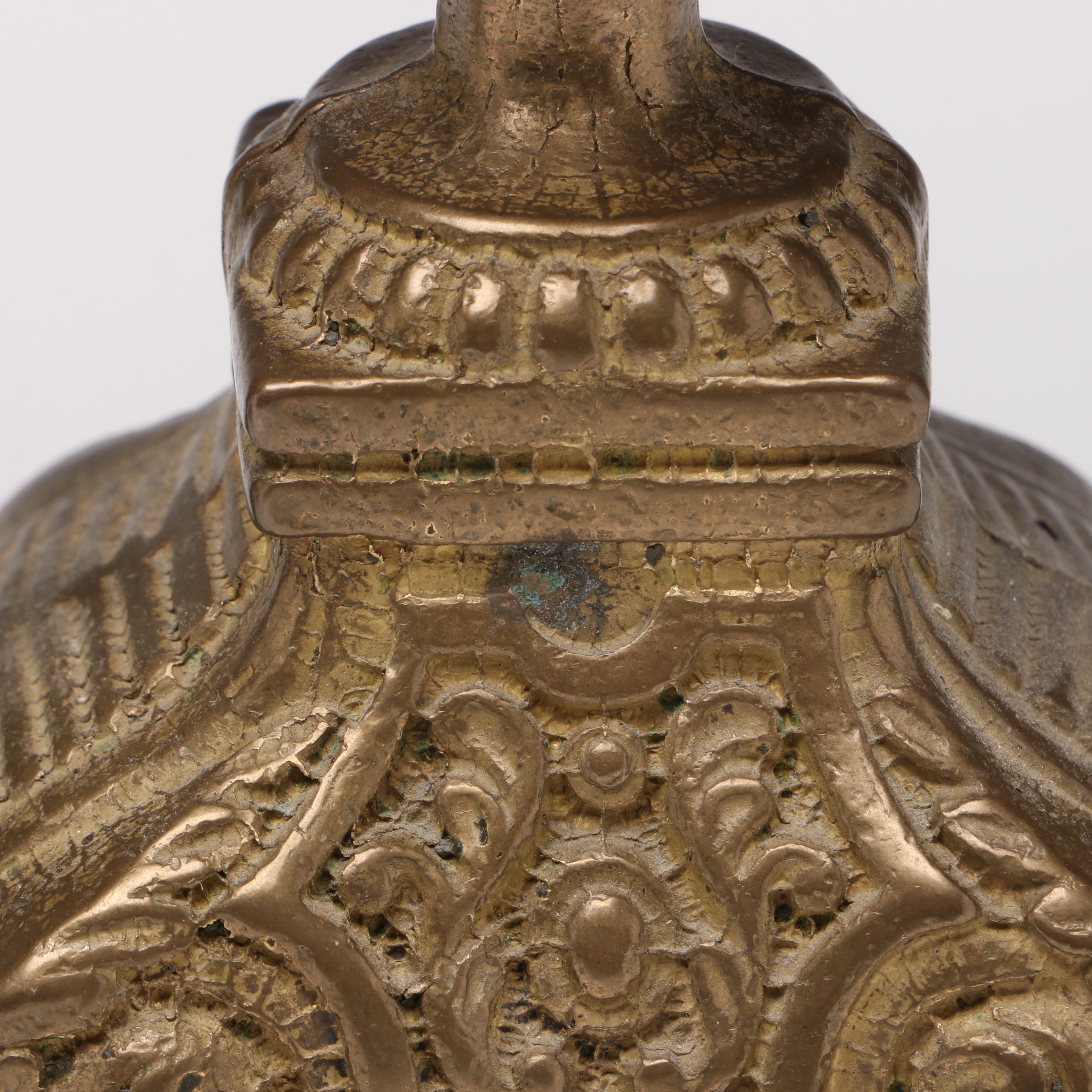 Italian Style Ornate Cast Brass Candelabras