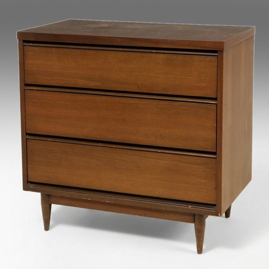 Mid Century Modern Three Drawer Chest, Mid-20th Century