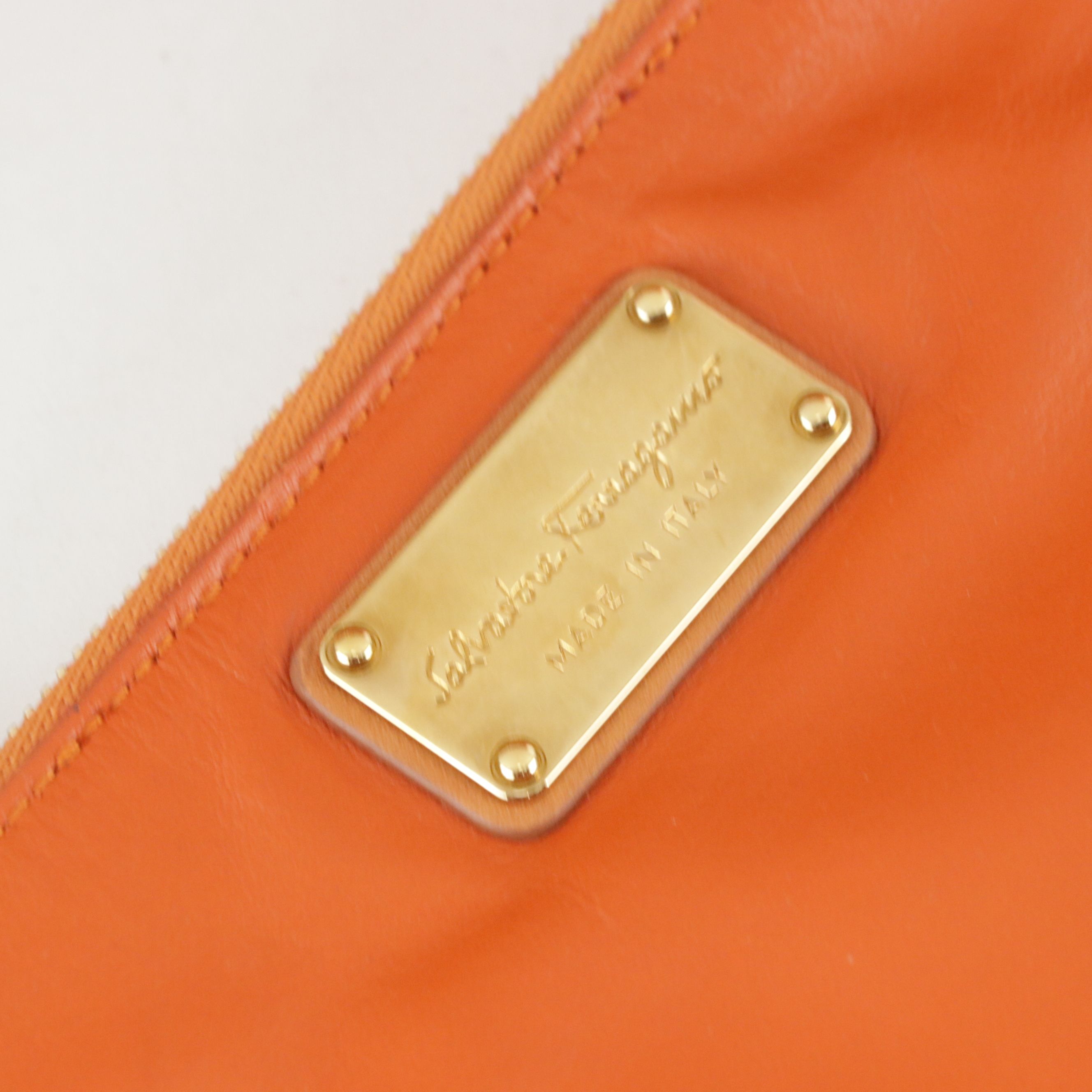 Salvatore Ferragamo Sookie Flap Satchel in Calendula/Tan Calfskin Leather