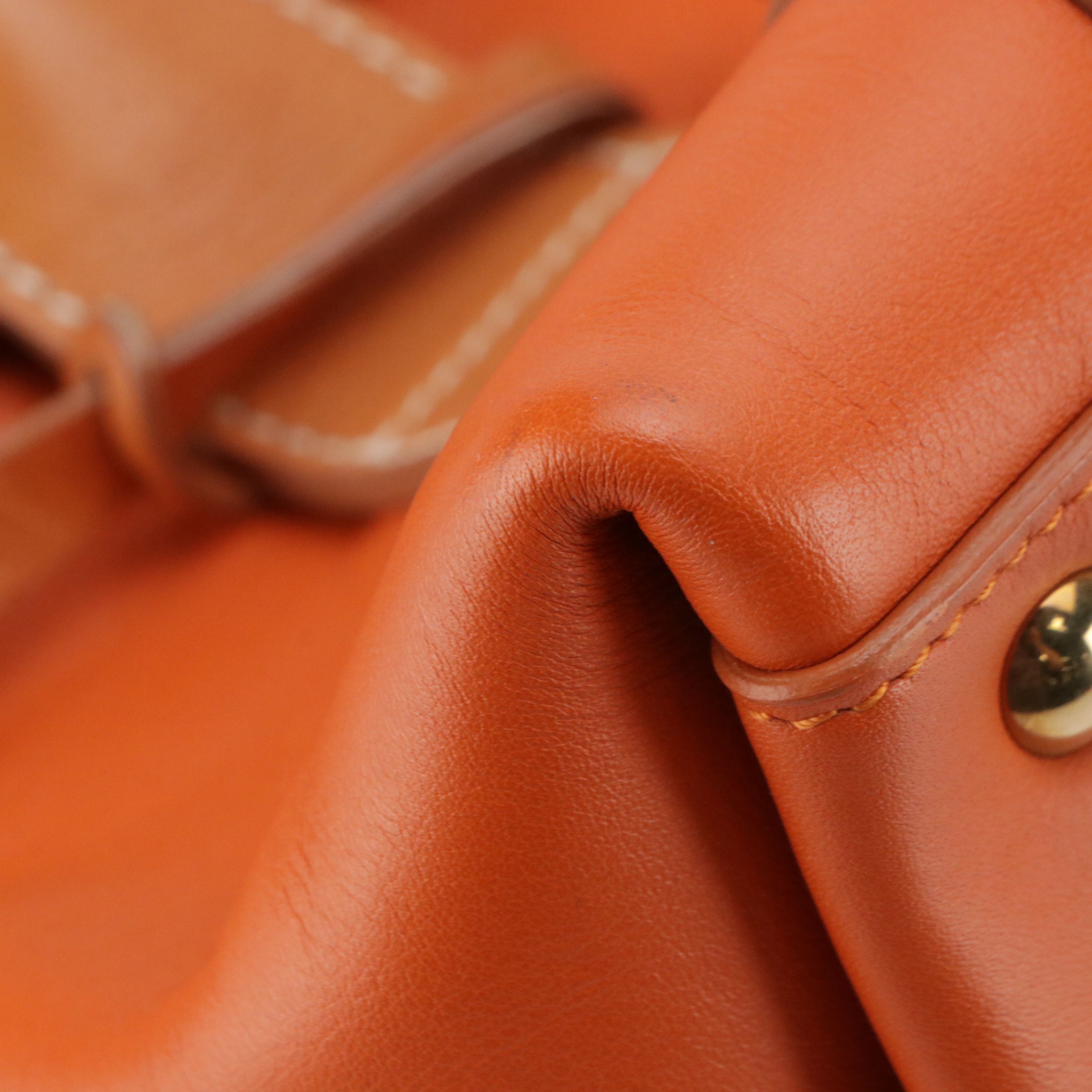 Salvatore Ferragamo Sookie Flap Satchel in Calendula/Tan Calfskin Leather