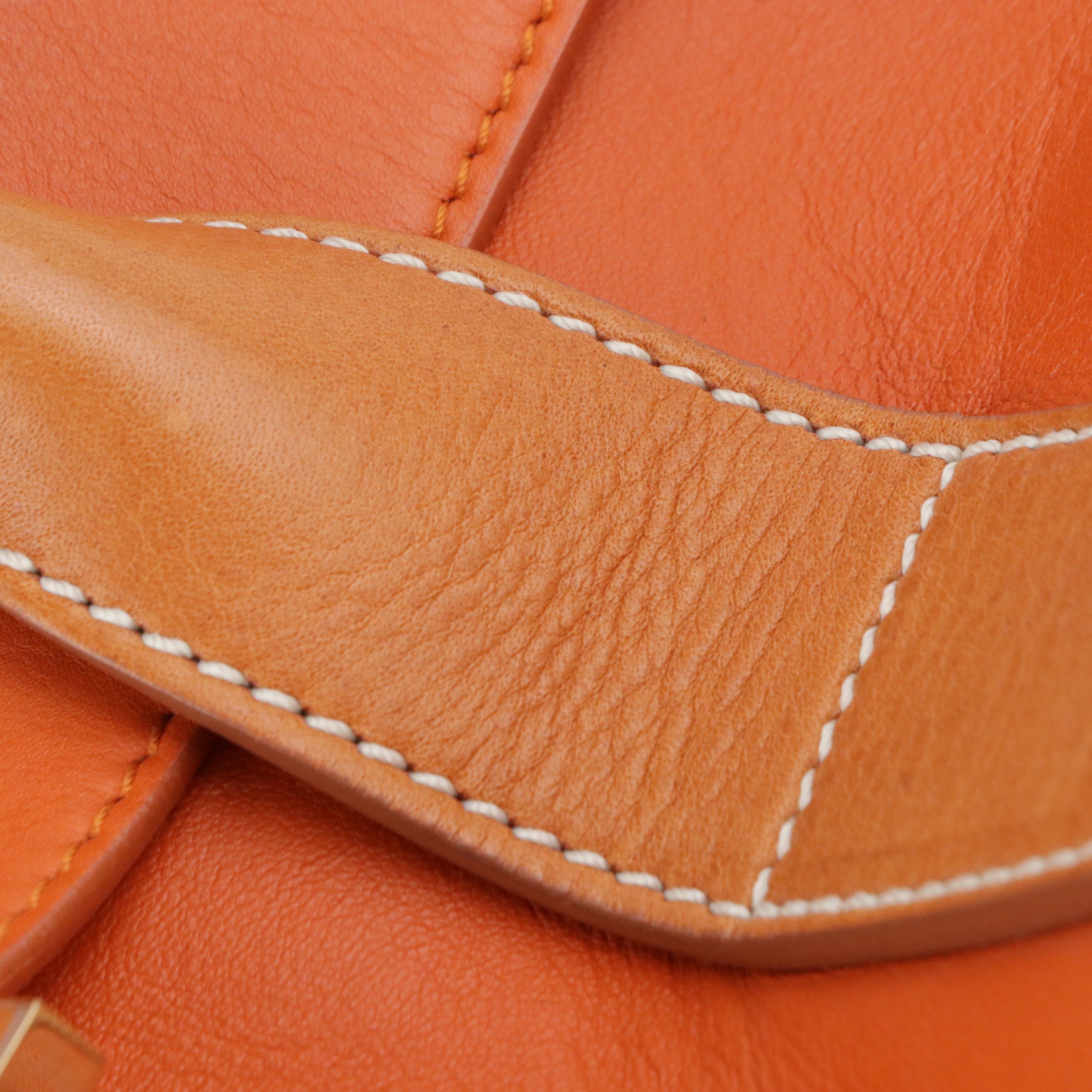 Salvatore Ferragamo Sookie Flap Satchel in Calendula/Tan Calfskin Leather