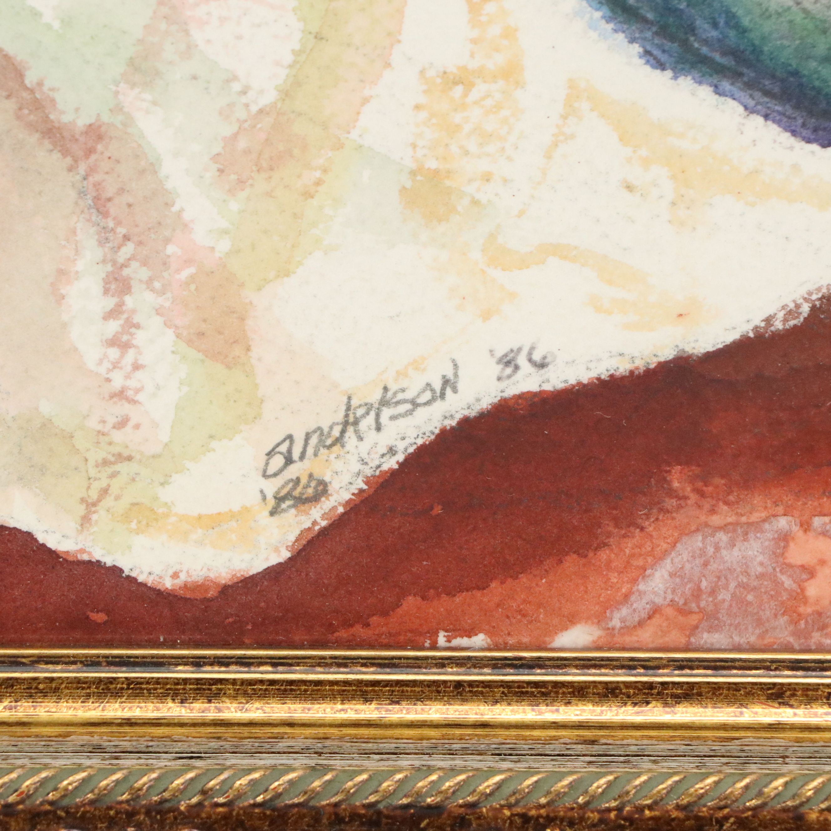 Anderson Watercolor Painting of Still Life, 1986