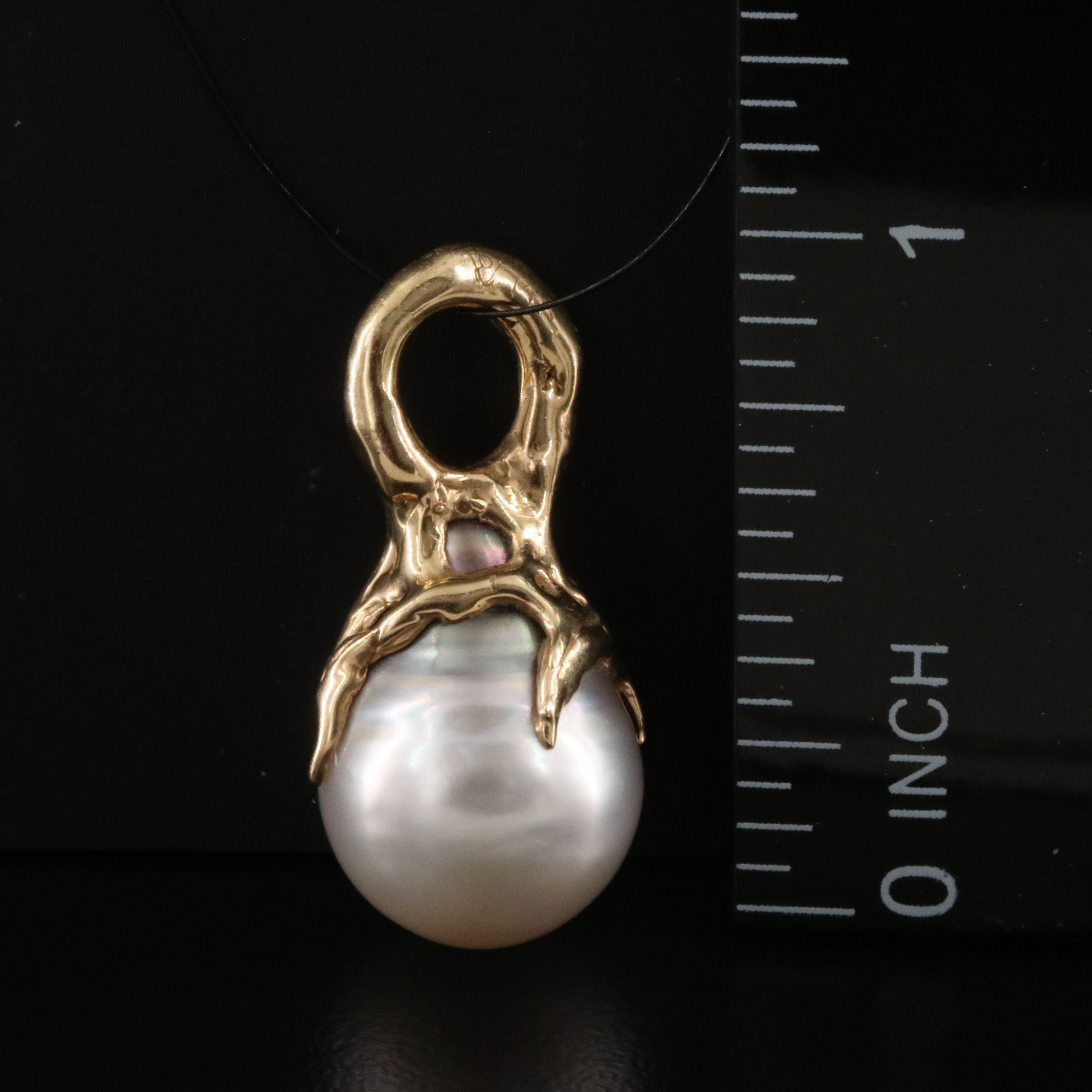 14K Pearl Organic Style Pendant