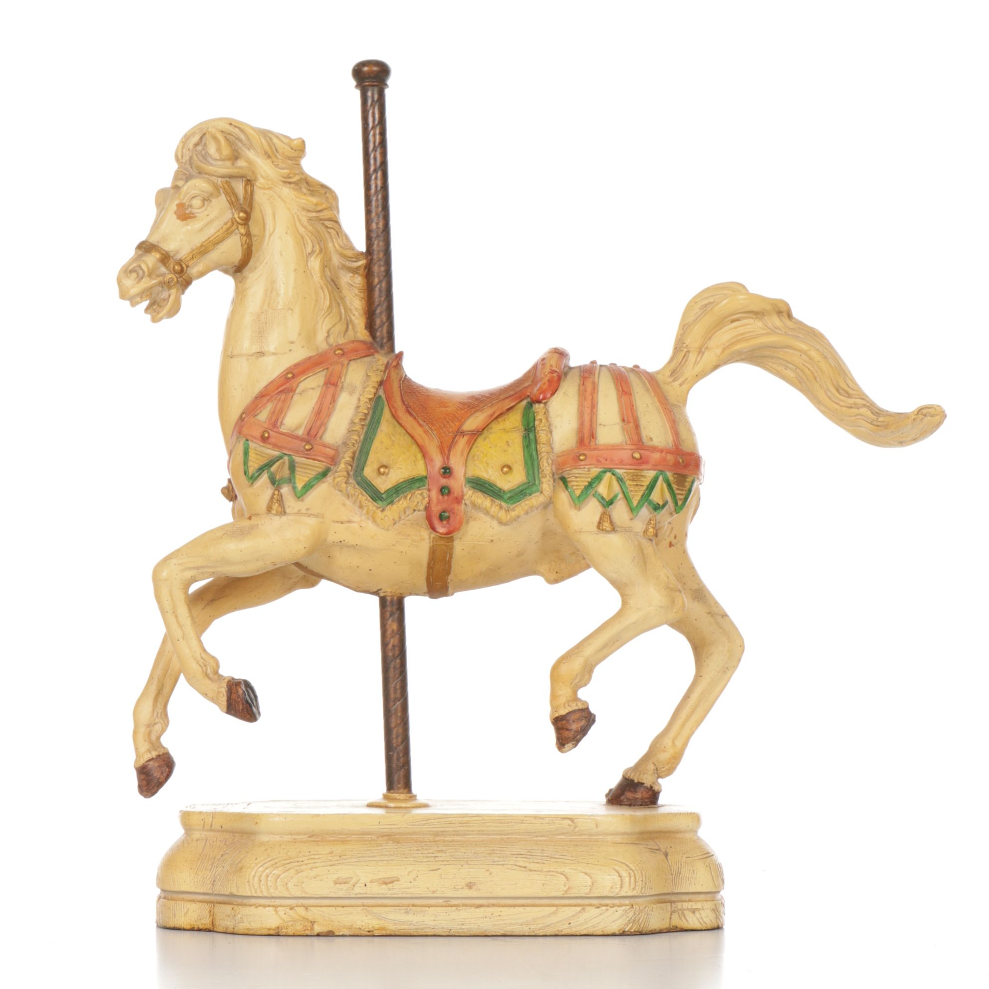 Hand Carved Resin Prancing Carousel Horse