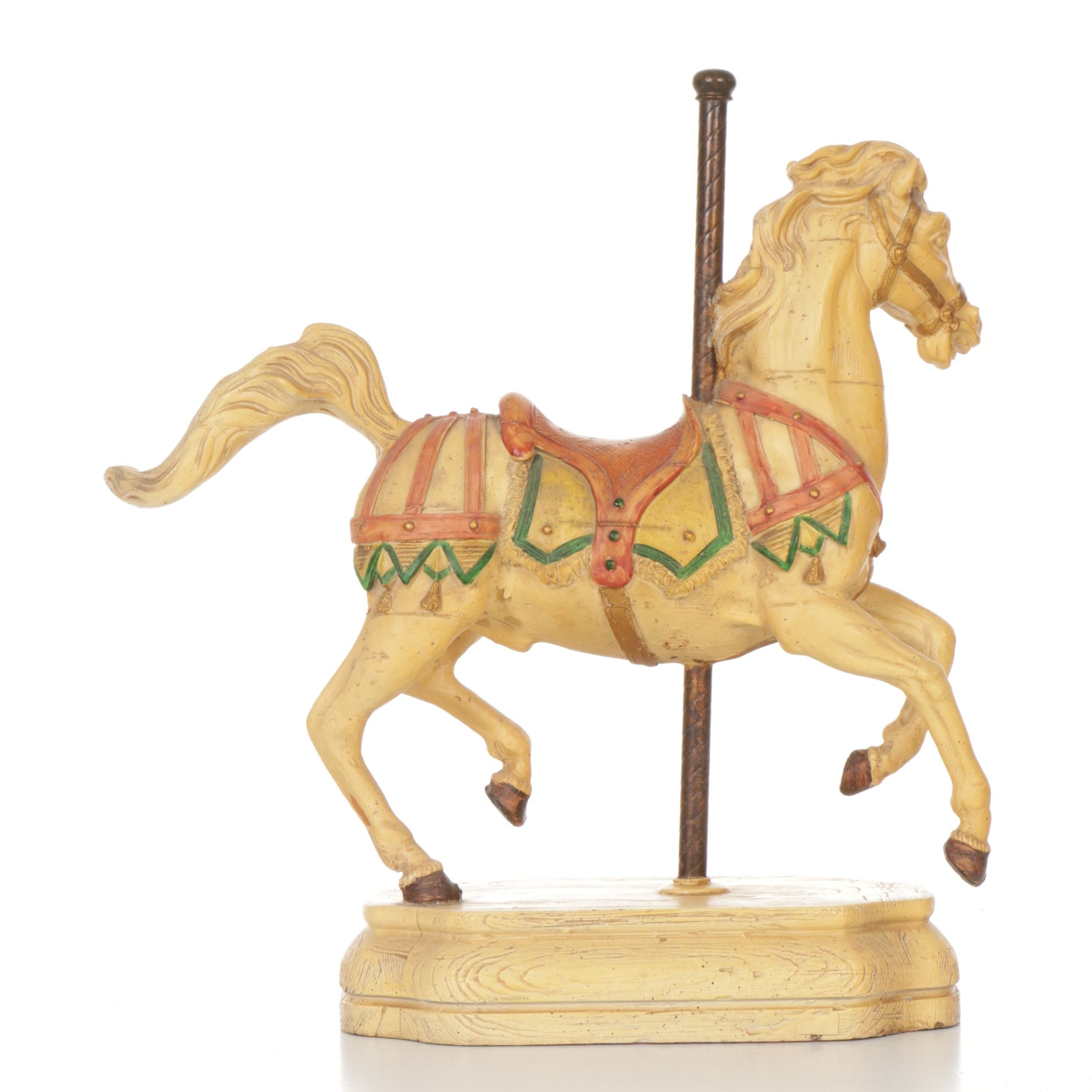 Hand Carved Resin Prancing Carousel Horse