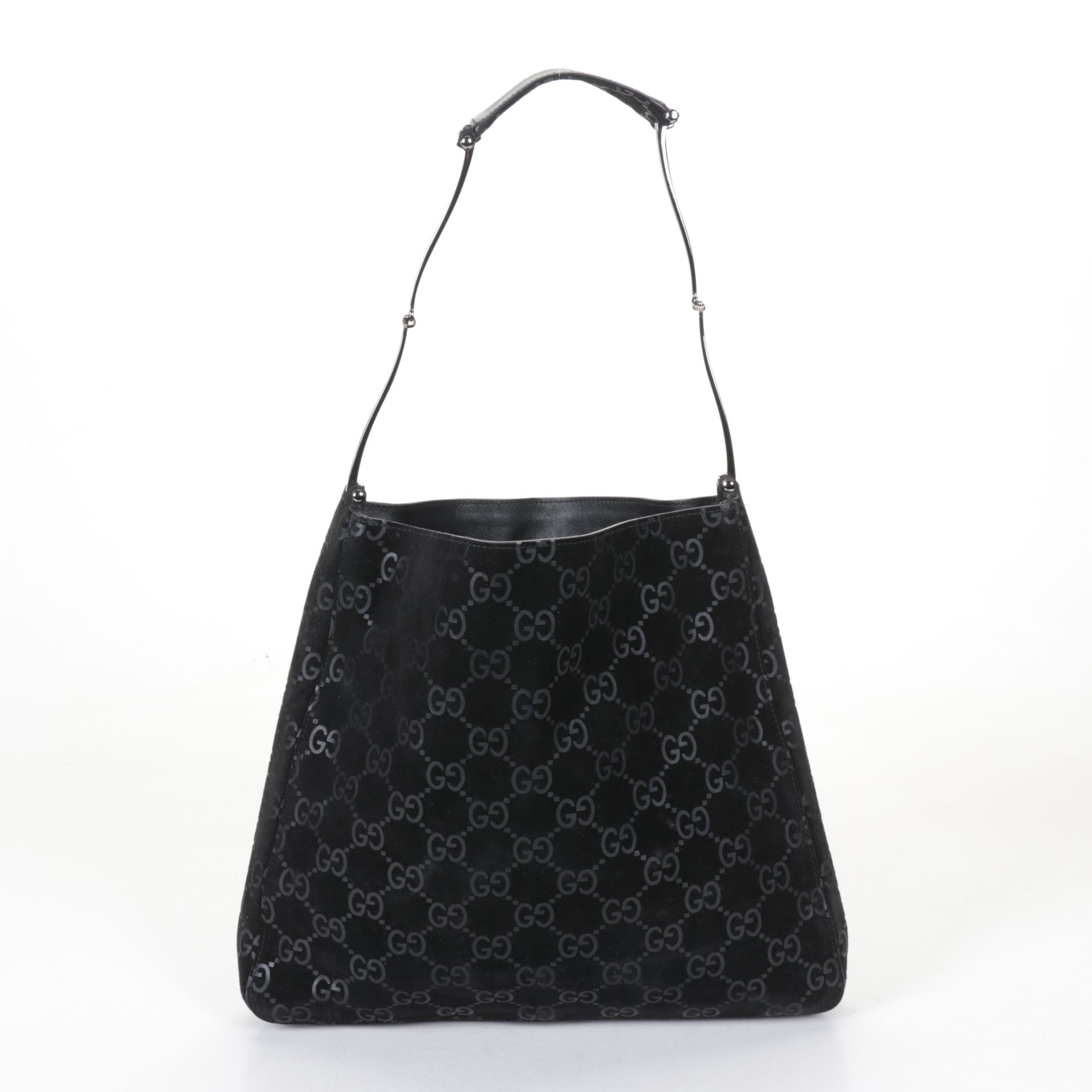 Gucci Shoulder Bag in Black Guccissima Suede