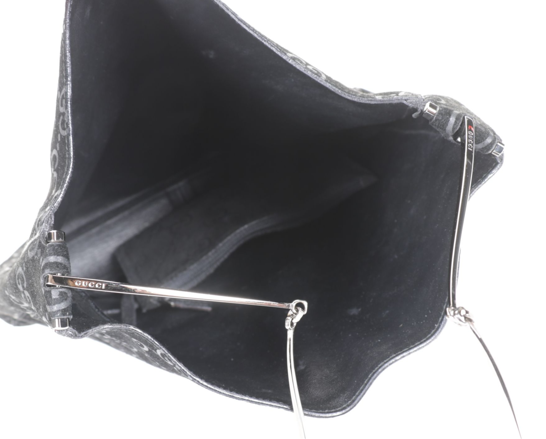 Gucci Shoulder Bag in Black Guccissima Suede
