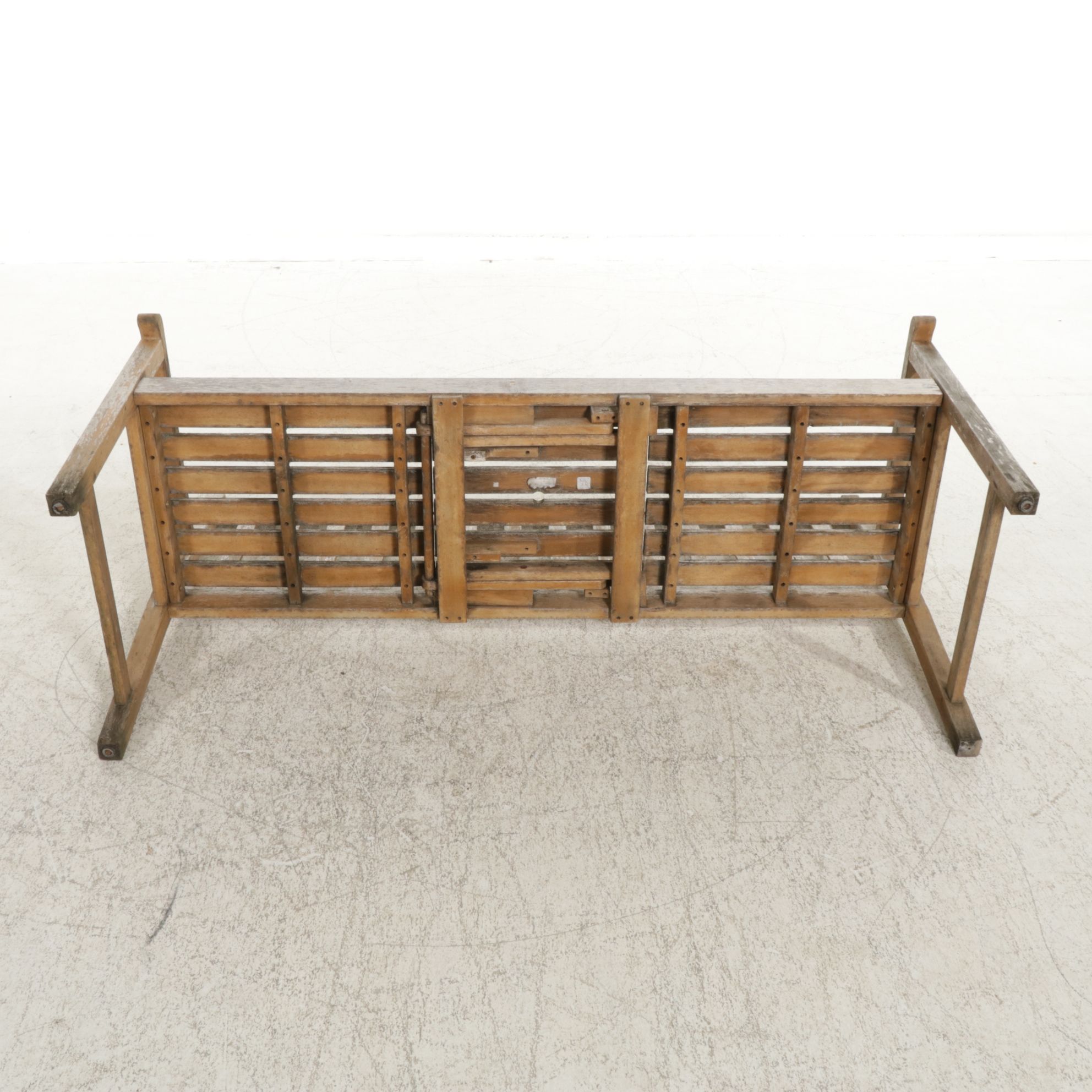 Wooden Patio Bench with Pop-Up Table