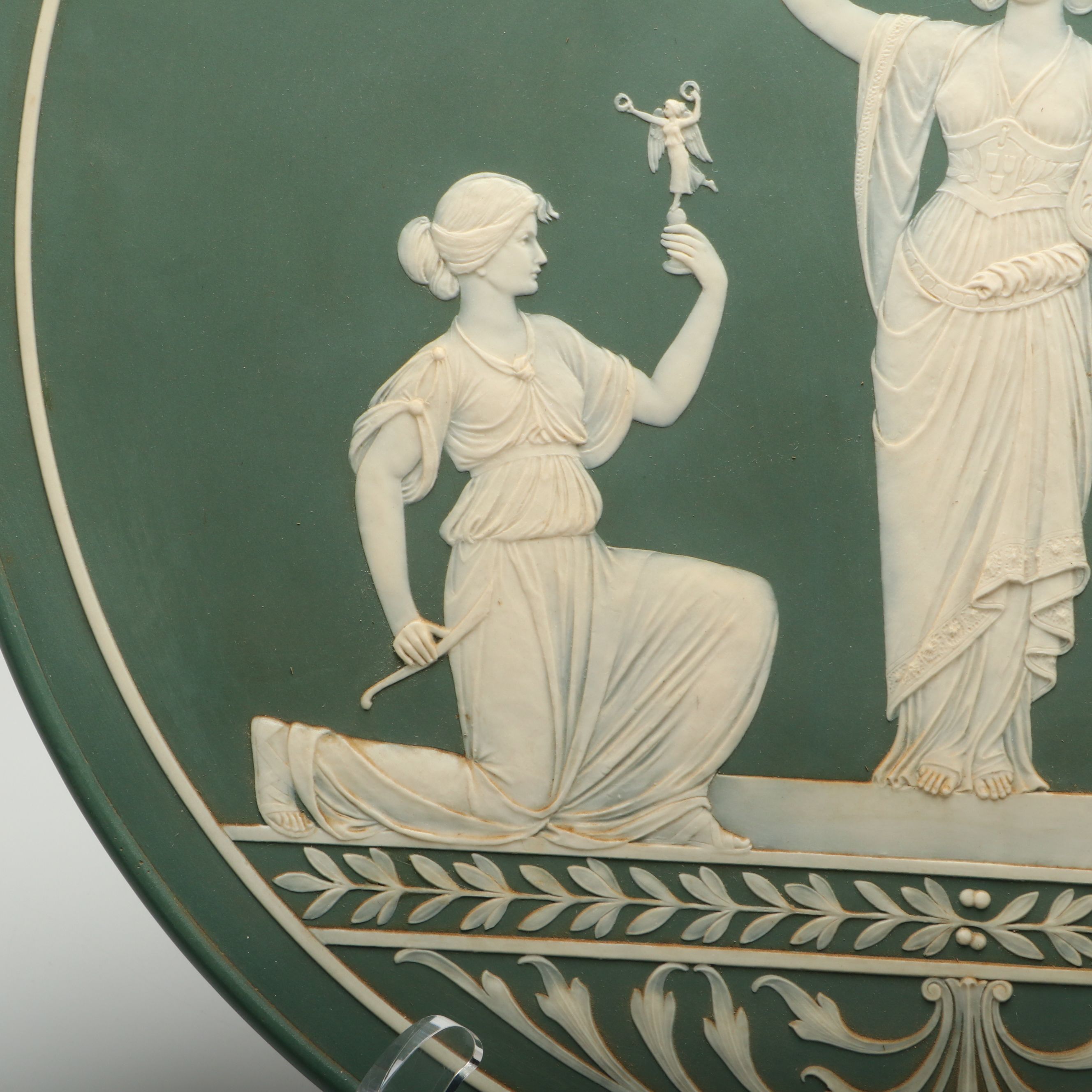 Villeroy & Boch Johann Baptist Stahl Three Figures of Art Cameo Plaque, c. 1900