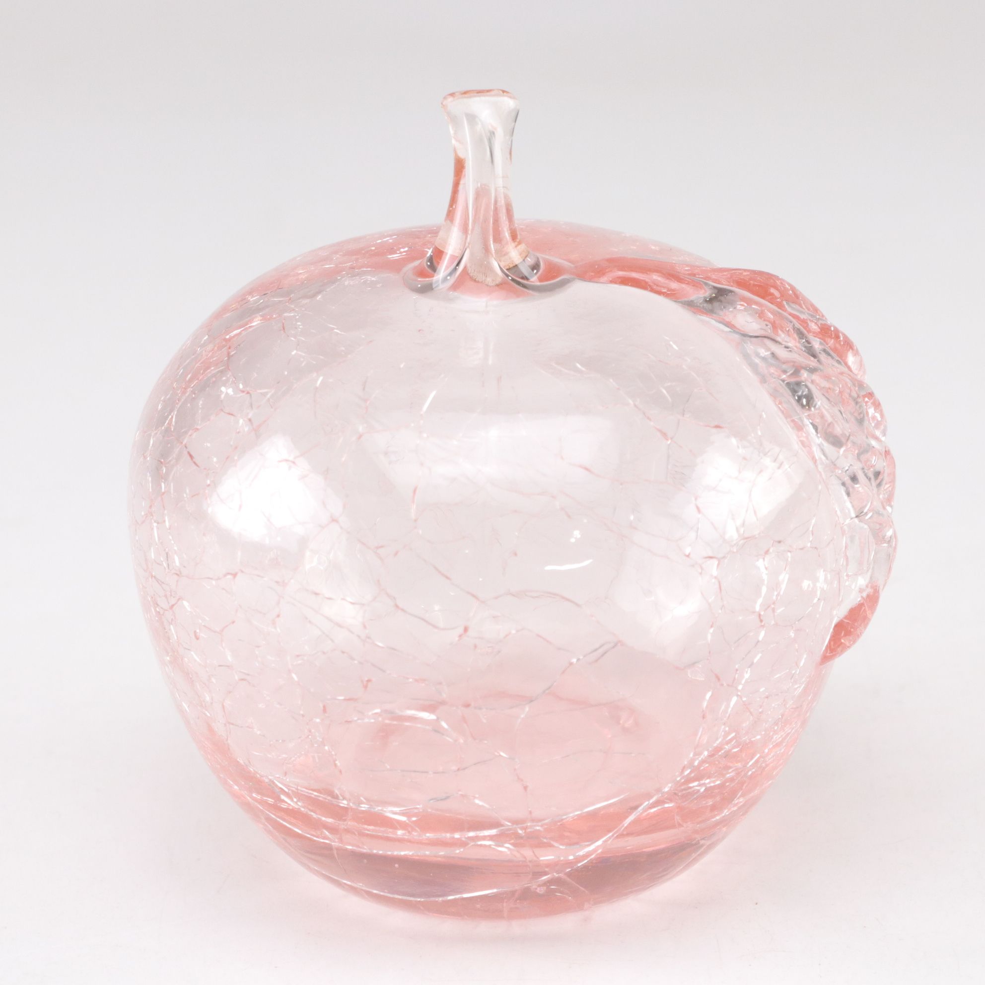 Blenko Glass Apple with Controlled Bubbles Paperweight and Others