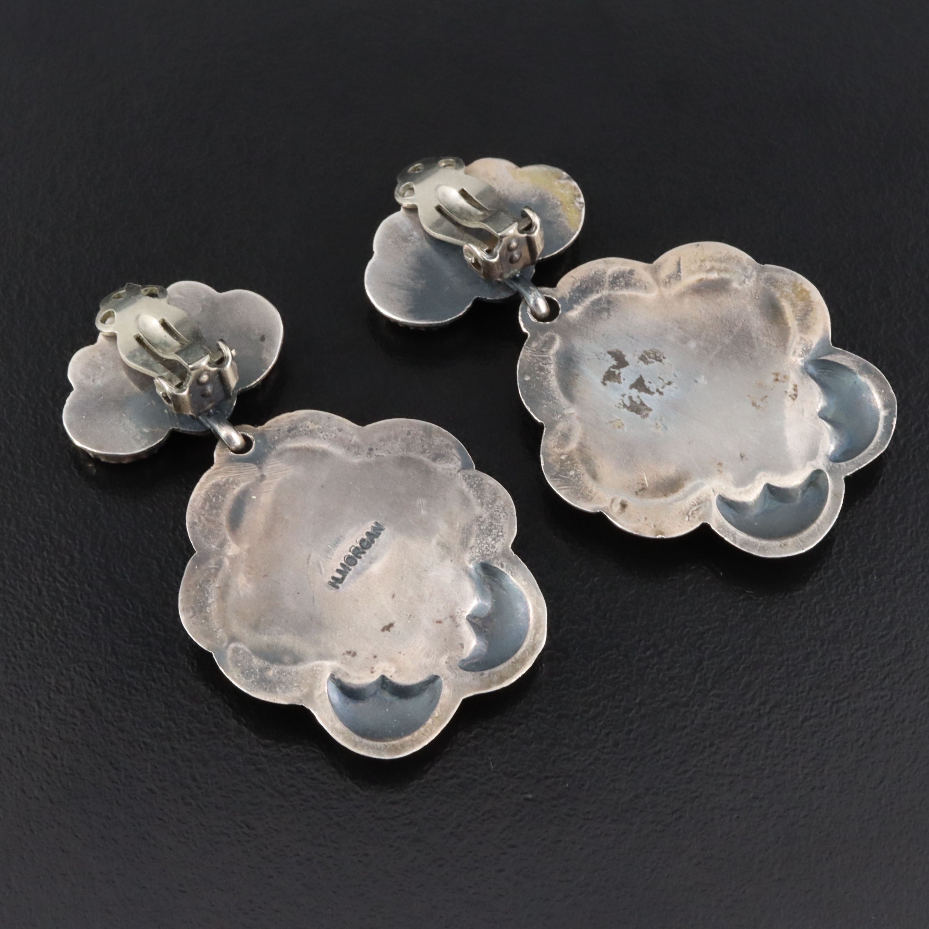 Harry Morgan Navajo Diné Sterling Spiny Oyster Earrings