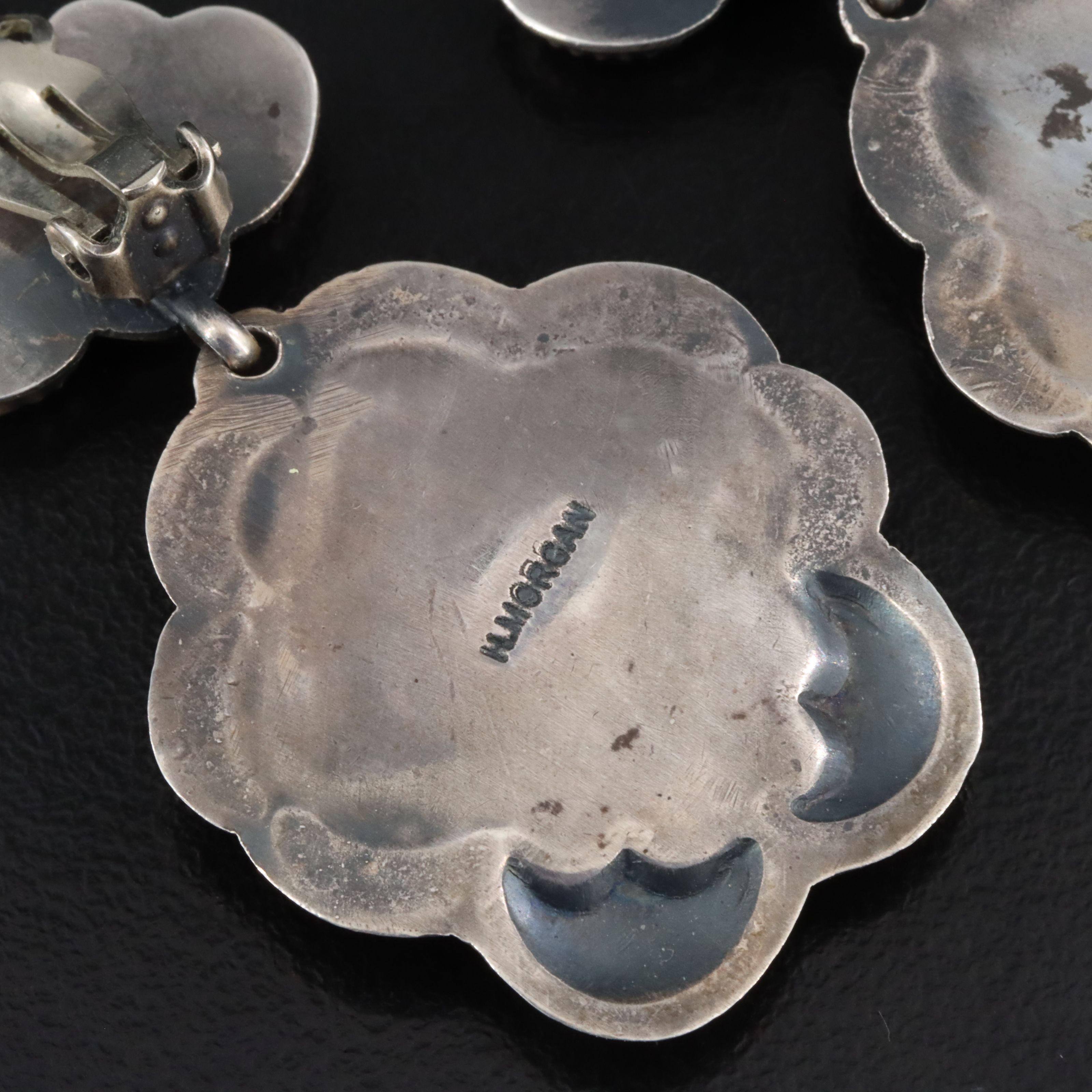 Harry Morgan Navajo Diné Sterling Spiny Oyster Earrings