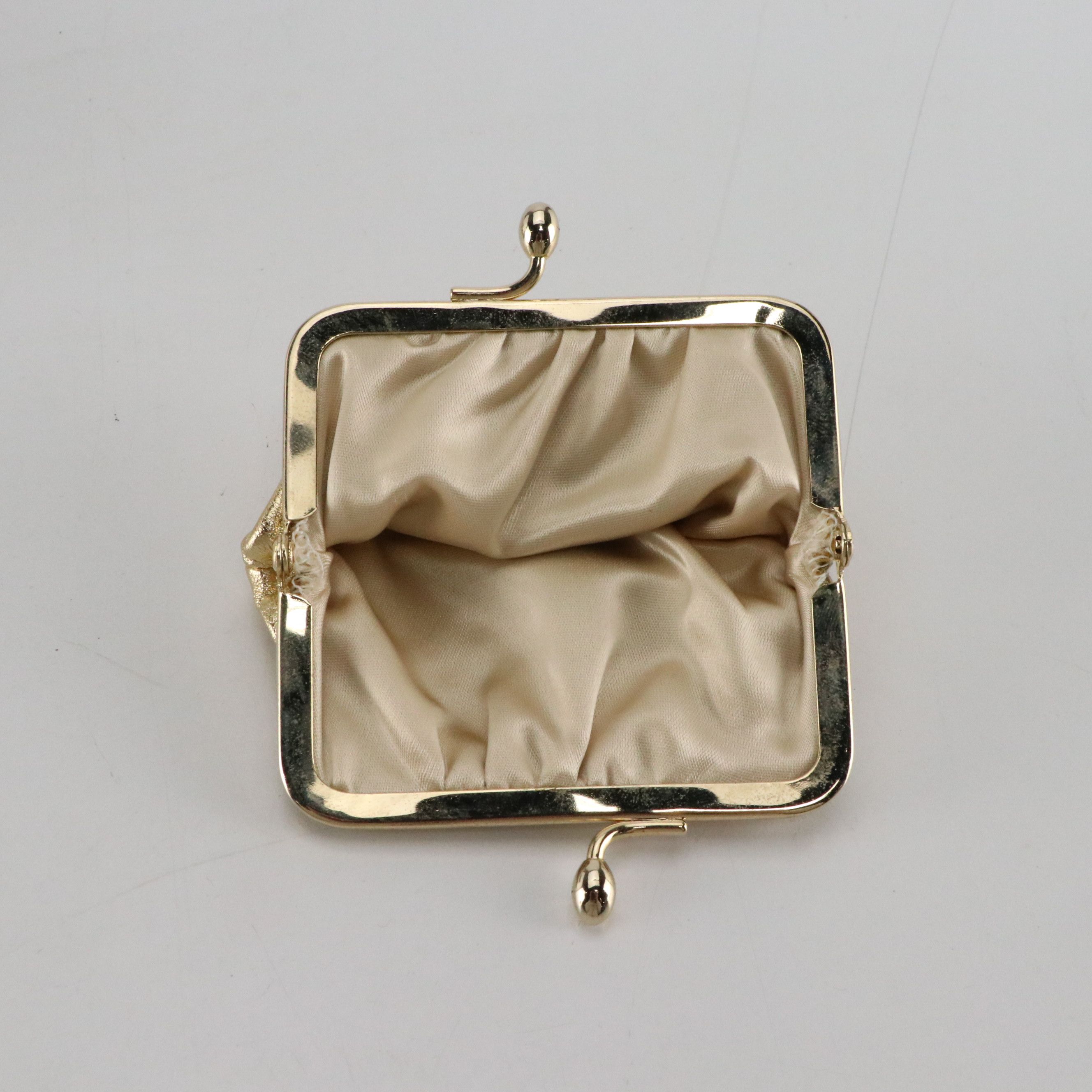 Judith Leiber Crystal Hard Case Evening Bag with Metal Comb and Compact Mirror