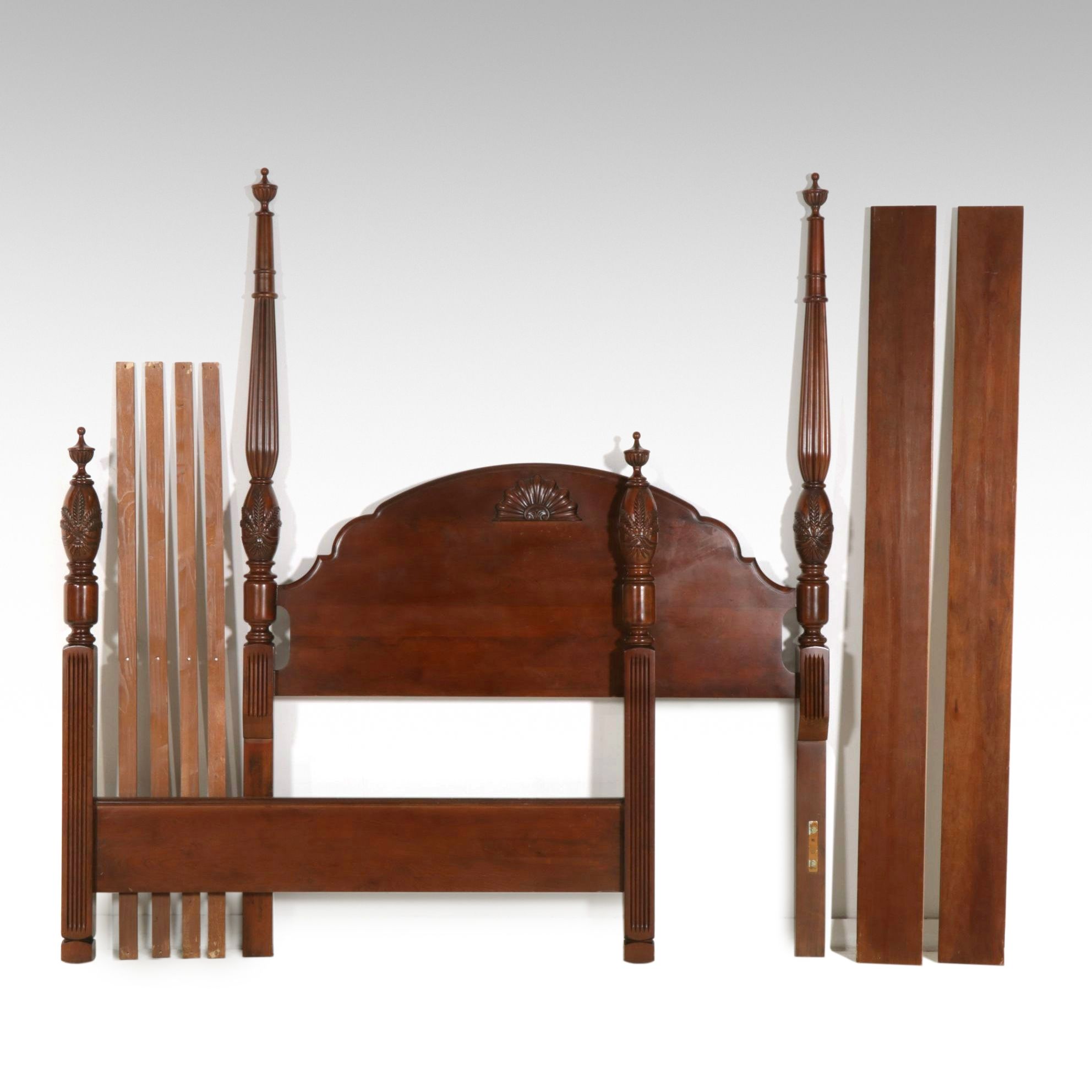 Carved Mahogany "Rice Sheath" Queen Size Bed Frame, 2010