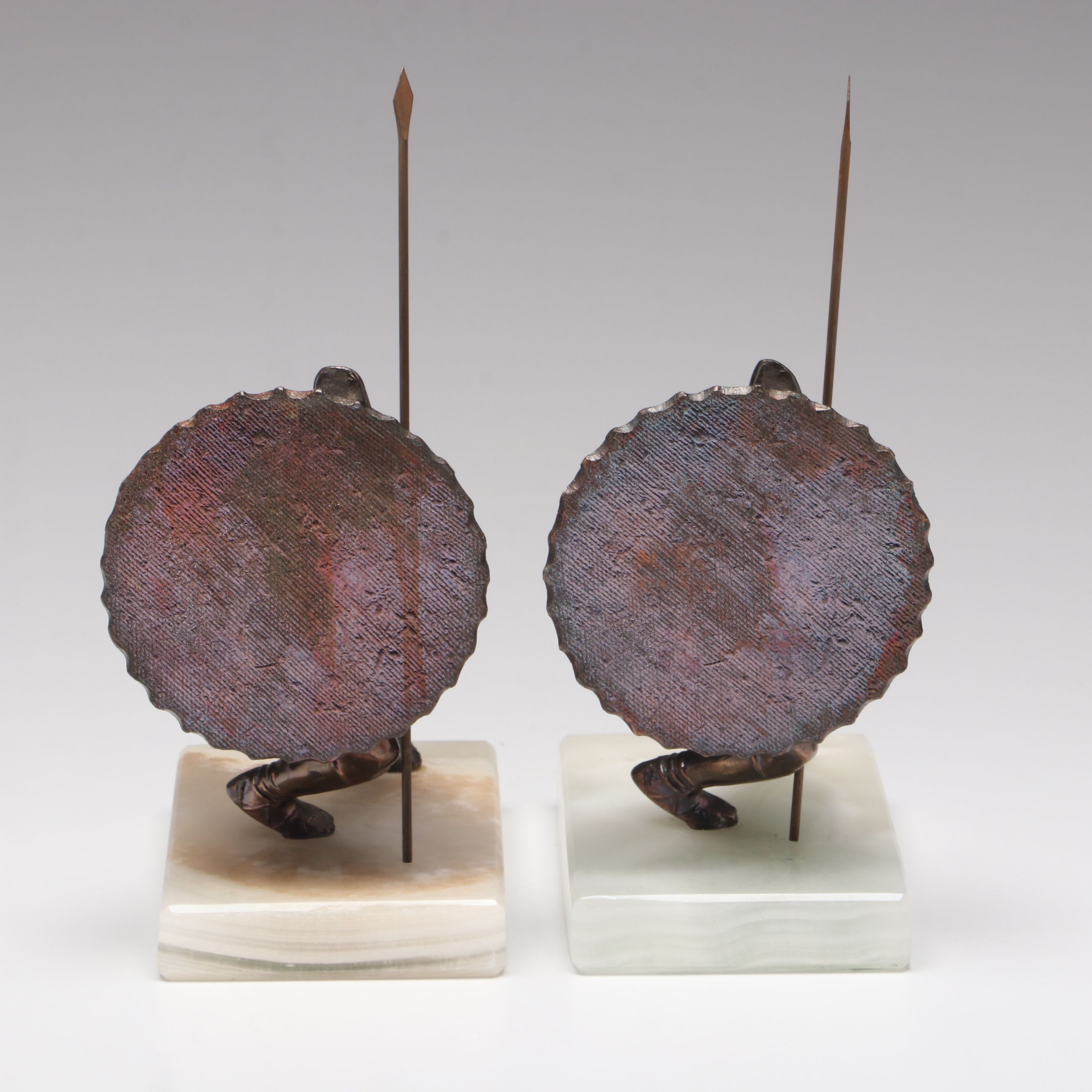 Bruno Zack Attr. Art Deco Bronzed Metal Warrior Bookends