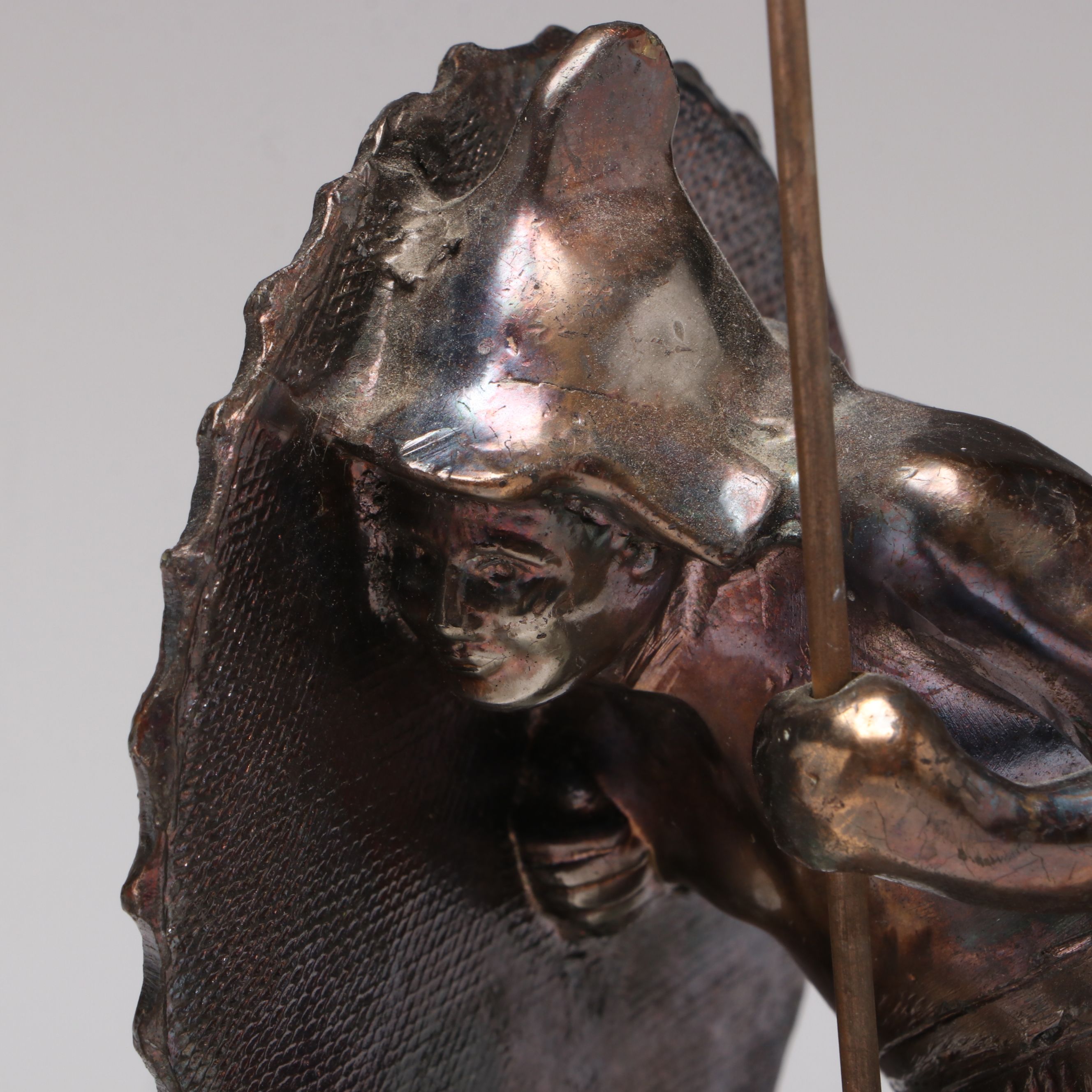 Bruno Zack Attr. Art Deco Bronzed Metal Warrior Bookends