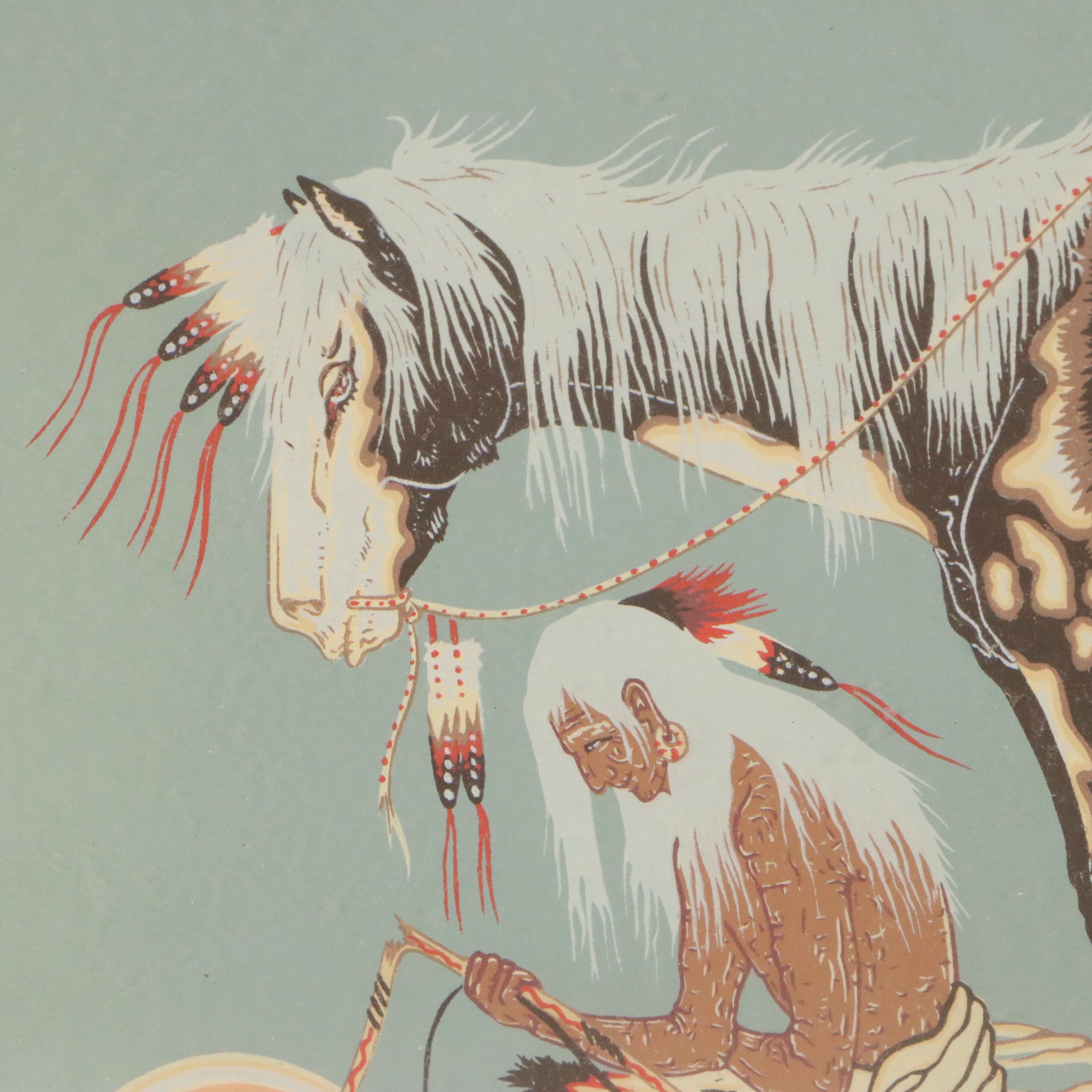After Woody Crumbo Screenprint "The Last Sunset"