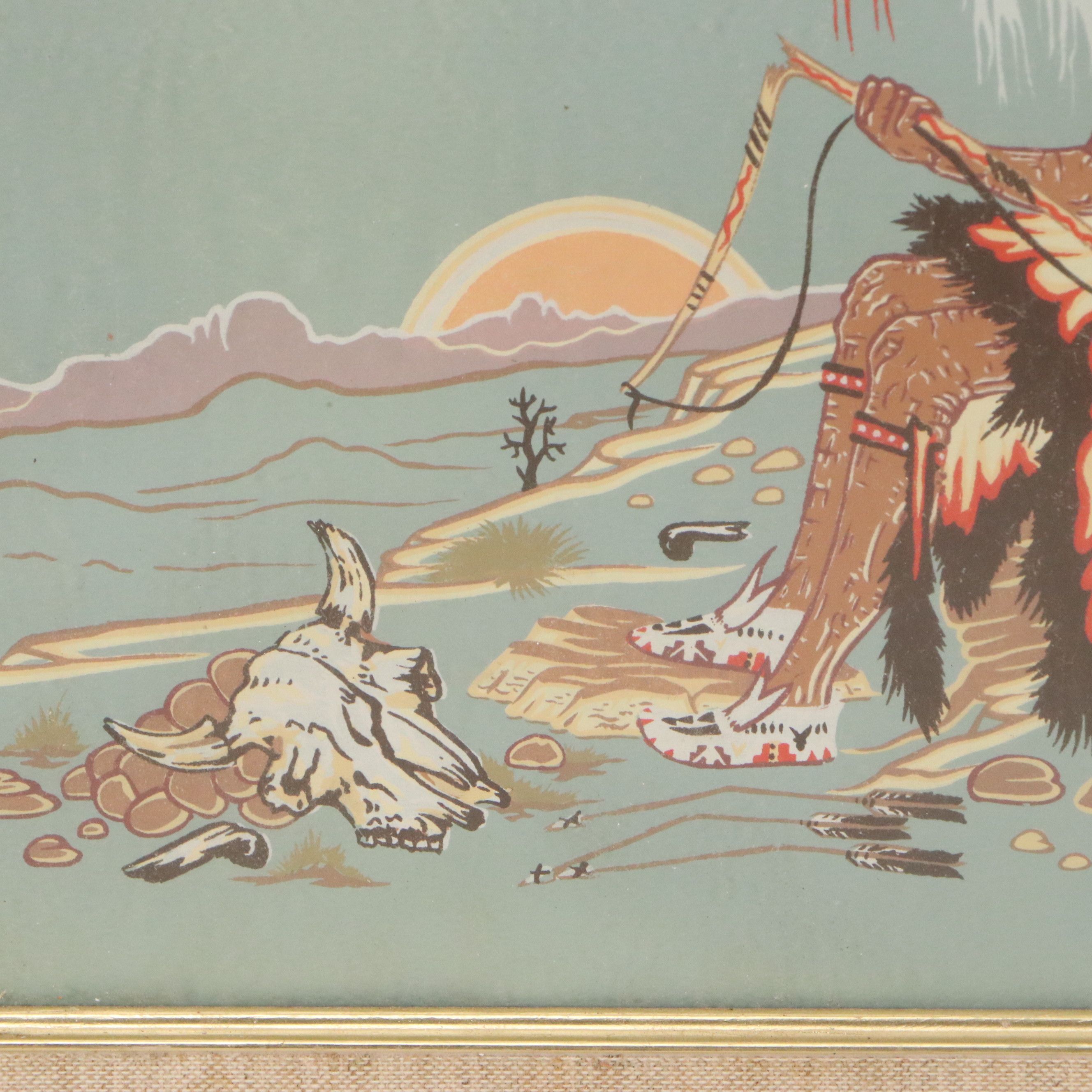 After Woody Crumbo Screenprint "The Last Sunset"