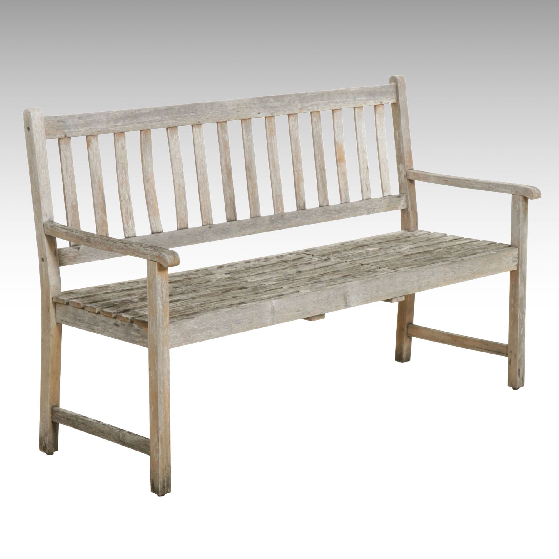 Wooden Patio Bench with Pop-Up Table