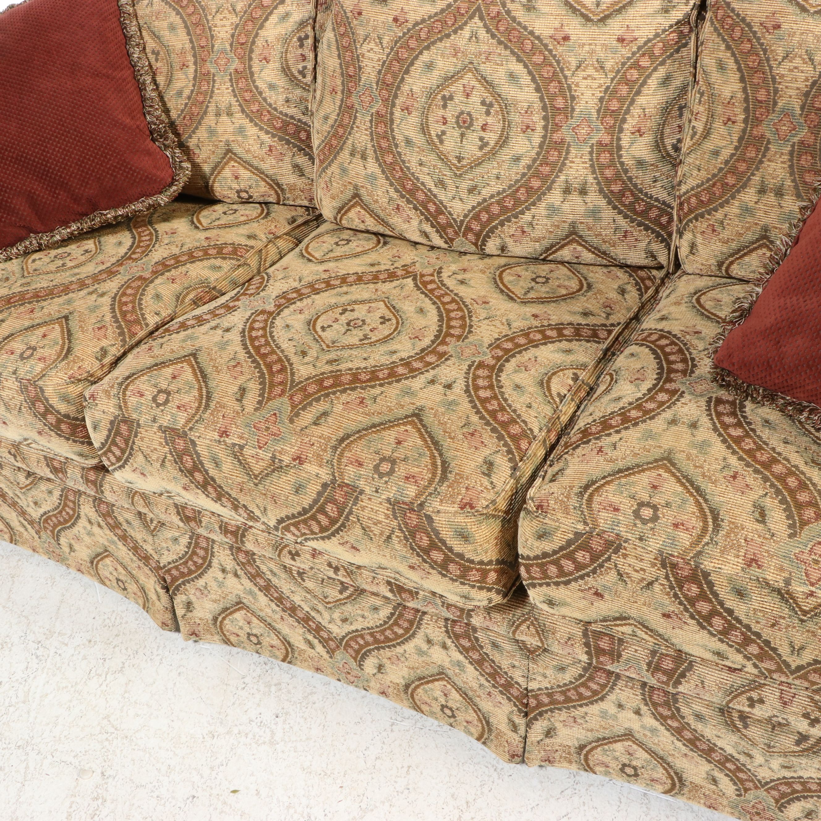 Pennsylvania House Colonial Revival Style Upholstered Camelback Sofa