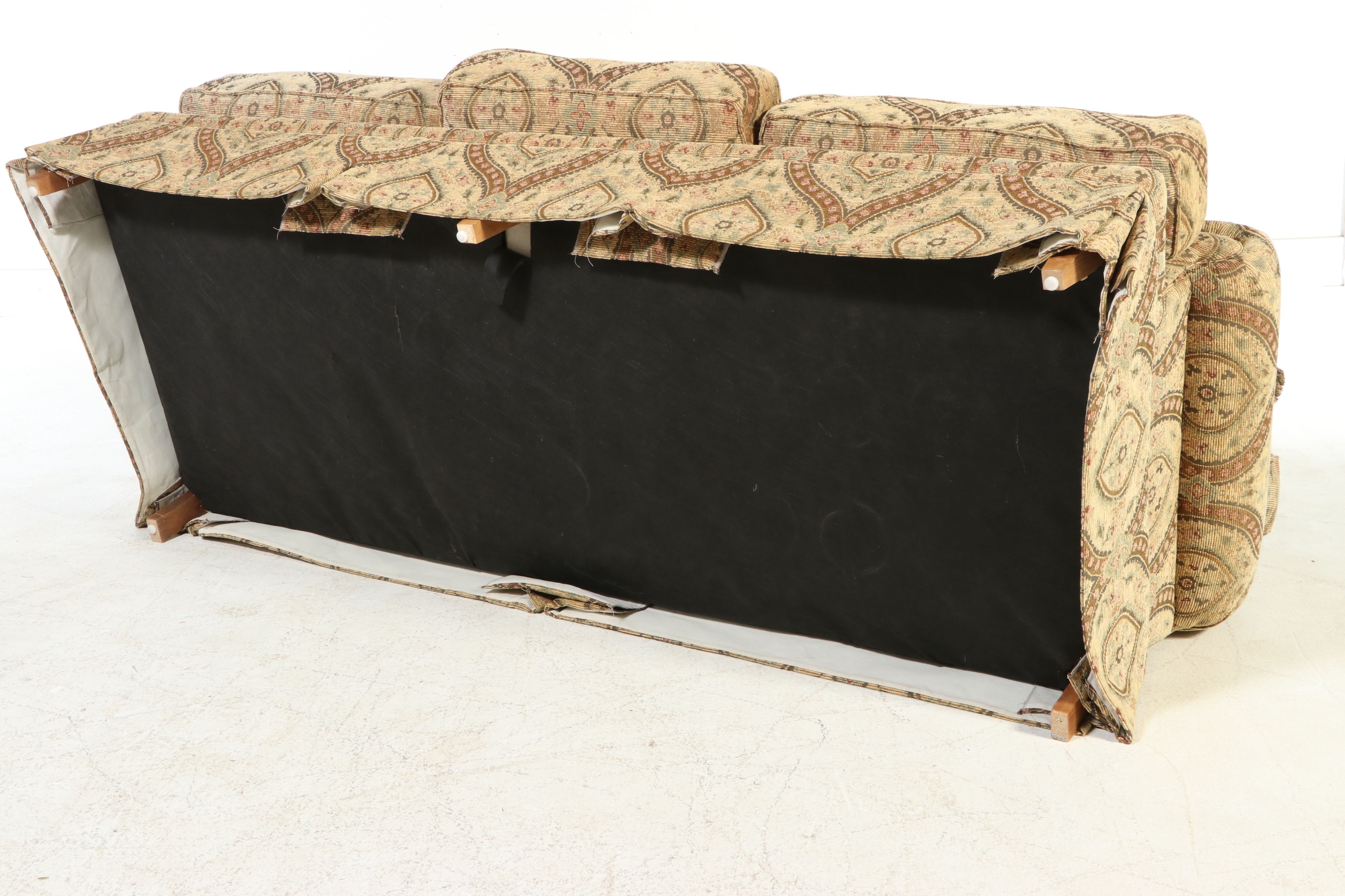 Pennsylvania House Colonial Revival Style Upholstered Camelback Sofa