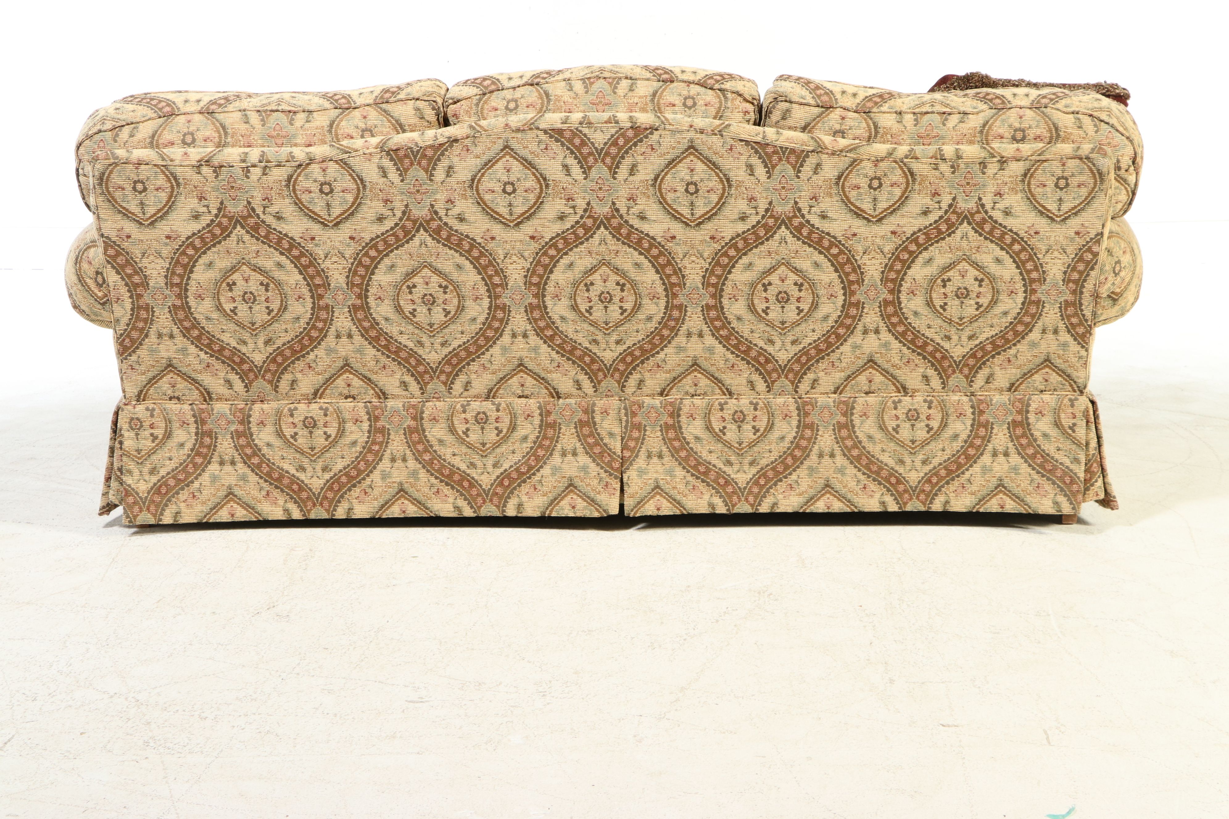 Pennsylvania House Colonial Revival Style Upholstered Camelback Sofa