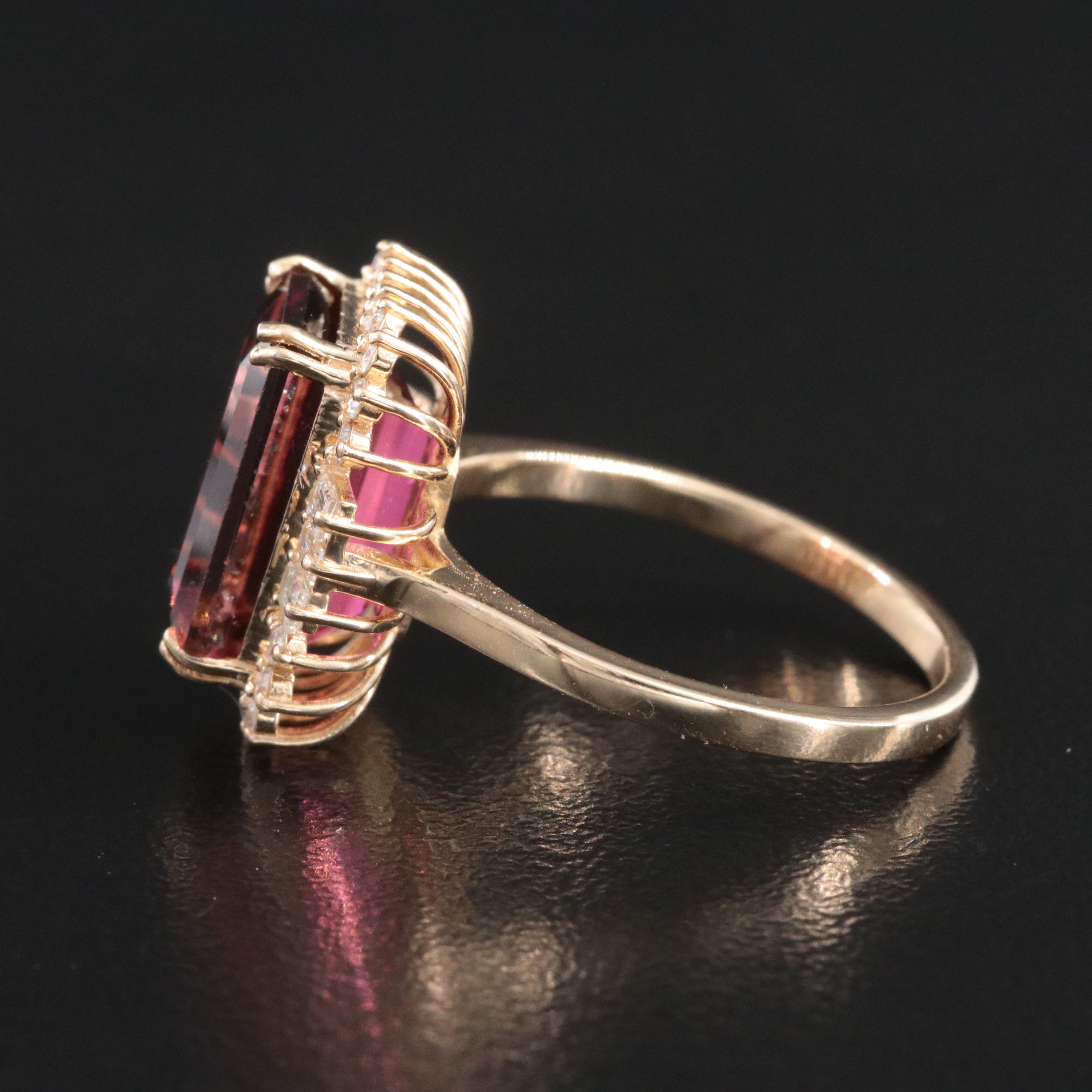 14K 4.63 CT Rubellite and Diamond Ring