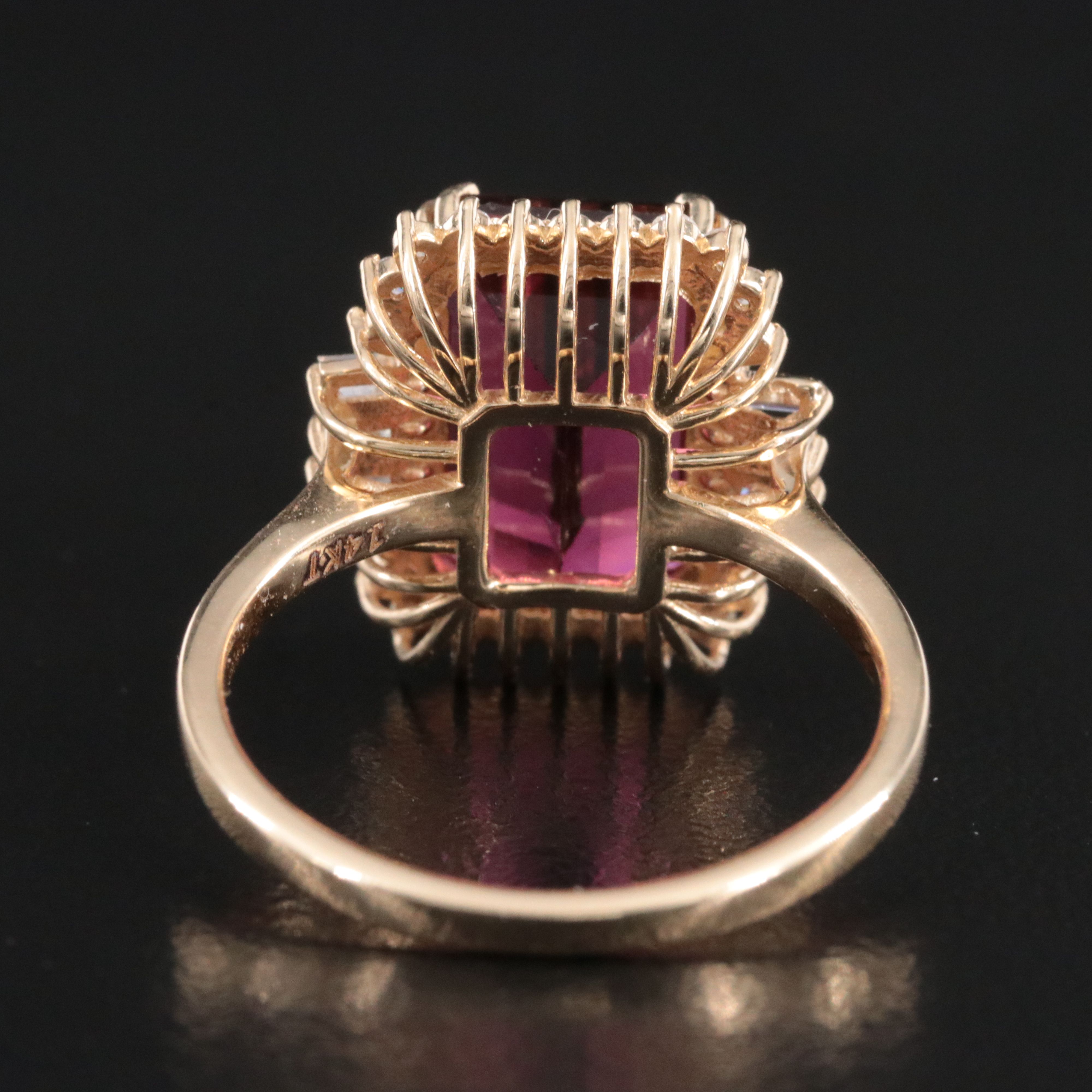 14K 4.63 CT Rubellite and Diamond Ring