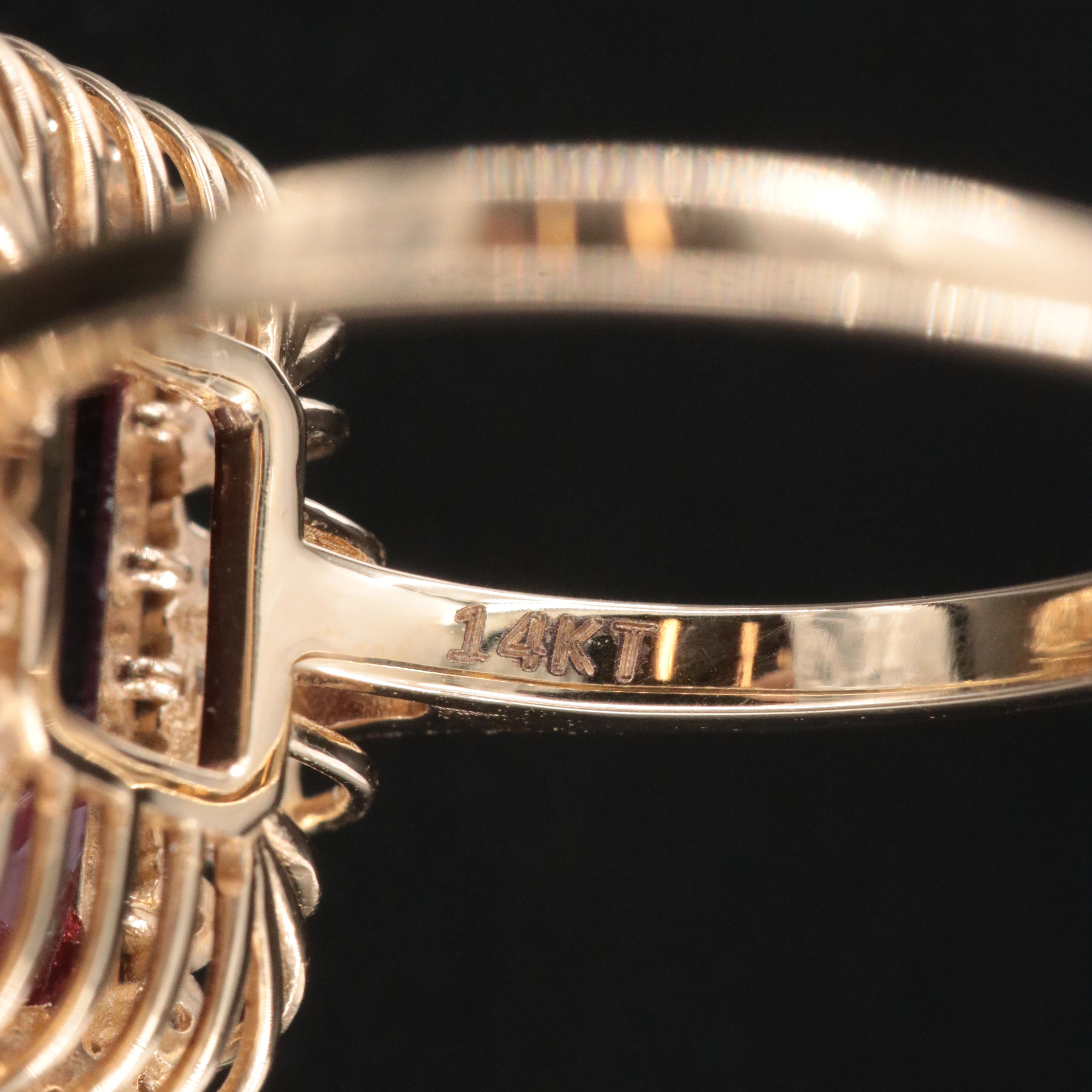 14K 4.63 CT Rubellite and Diamond Ring
