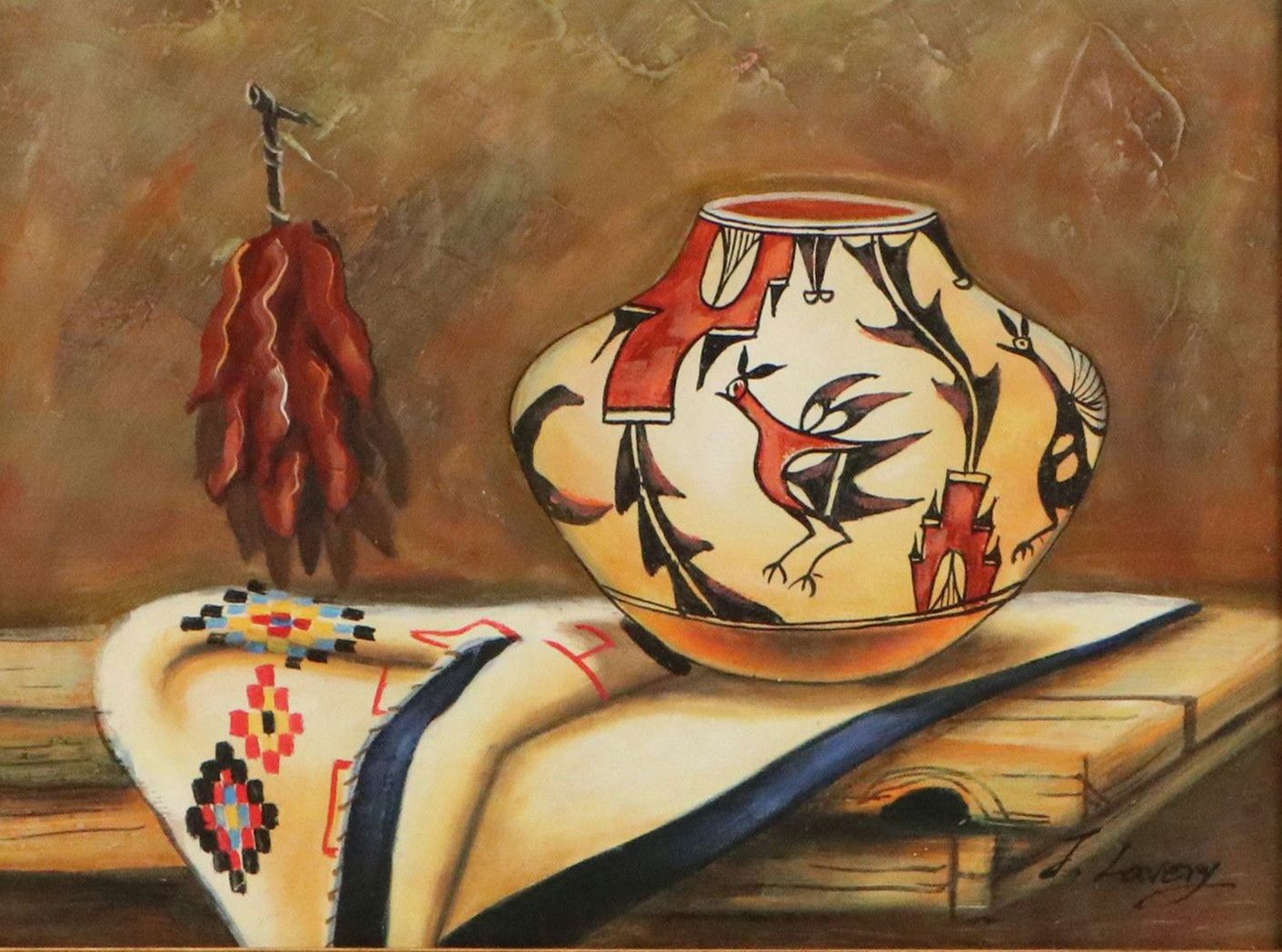 J. Lavery Southwest Still Life Acrylic Painting, Circa 1980