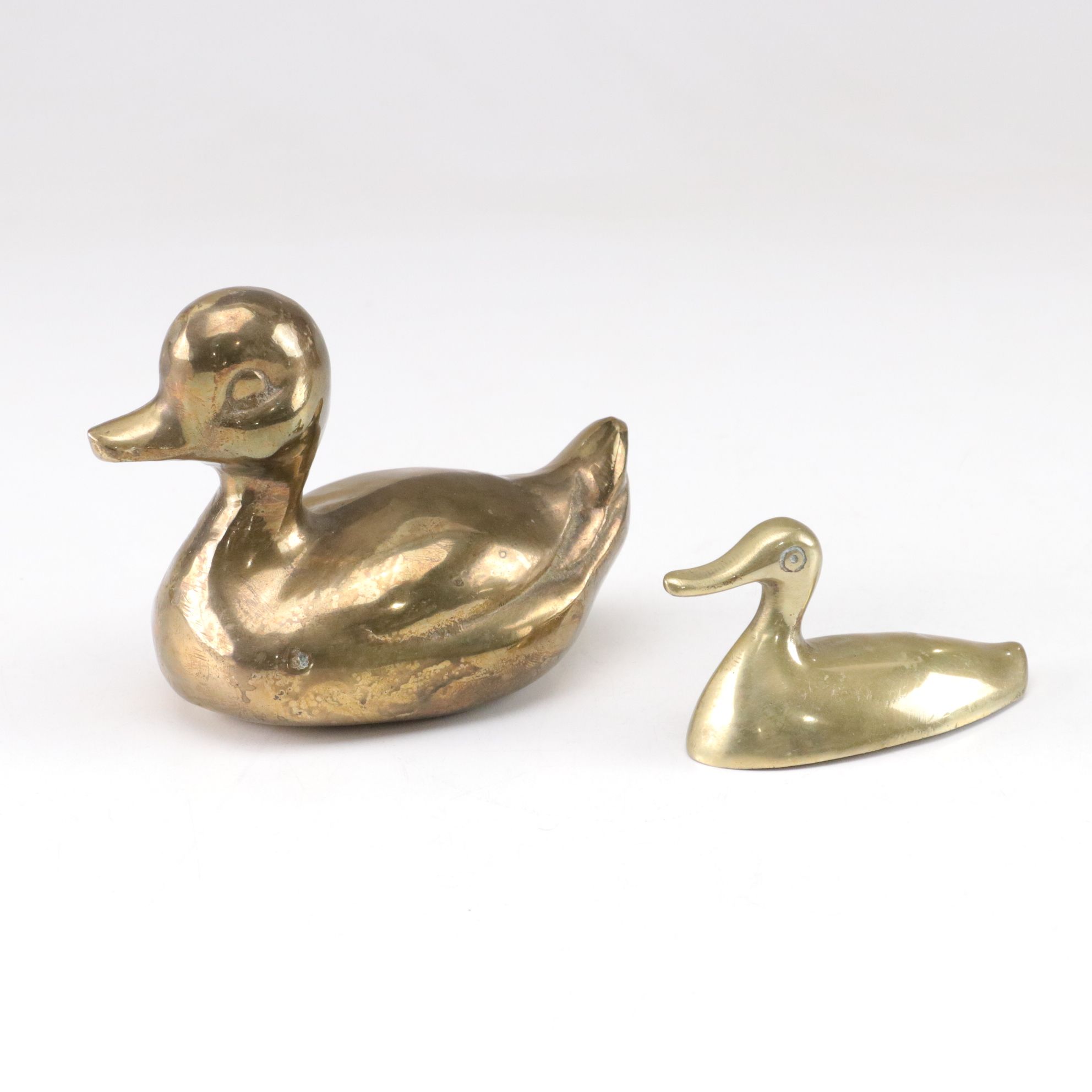 Mid Century Modern Brass Swan, Ducks, and Geese