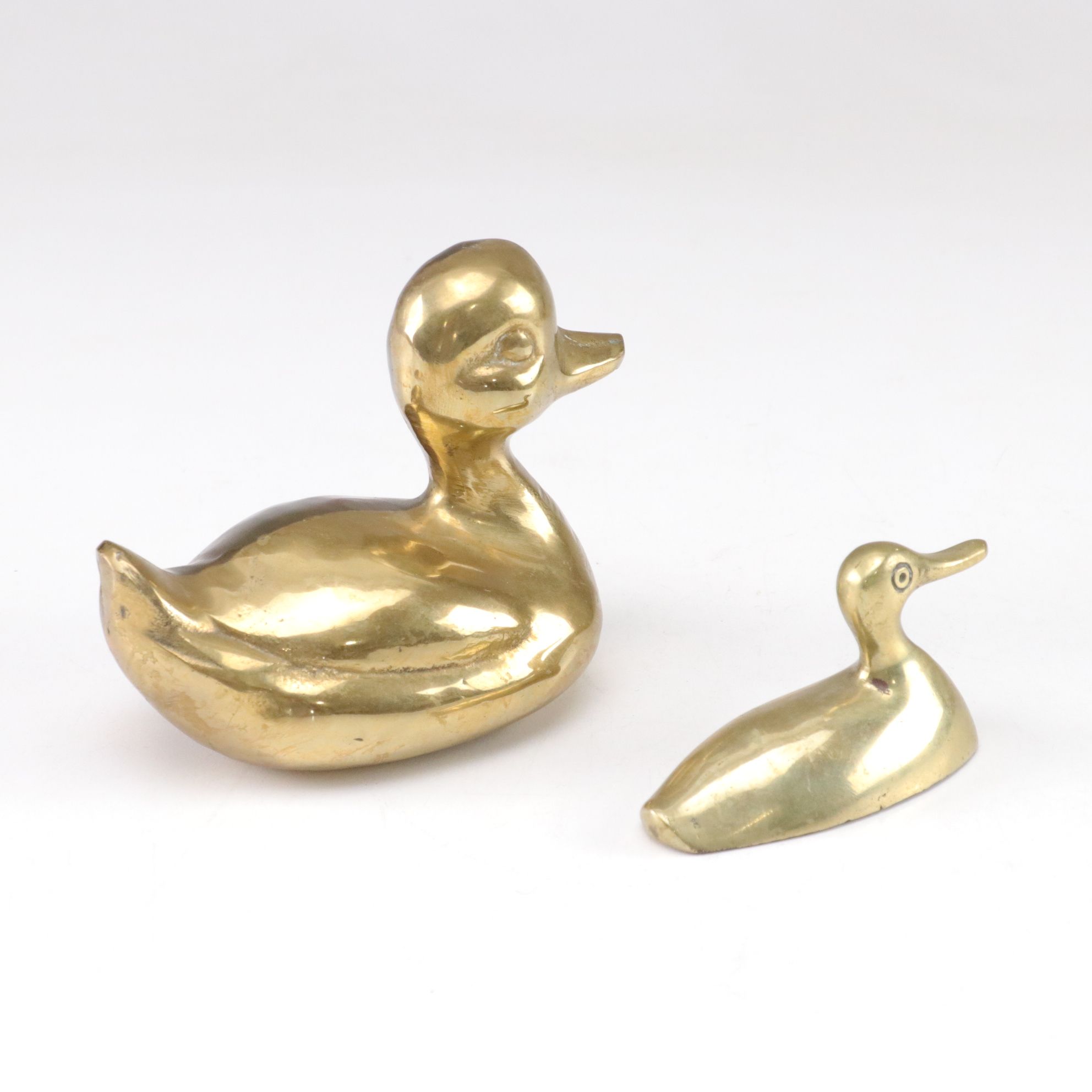Mid Century Modern Brass Swan, Ducks, and Geese