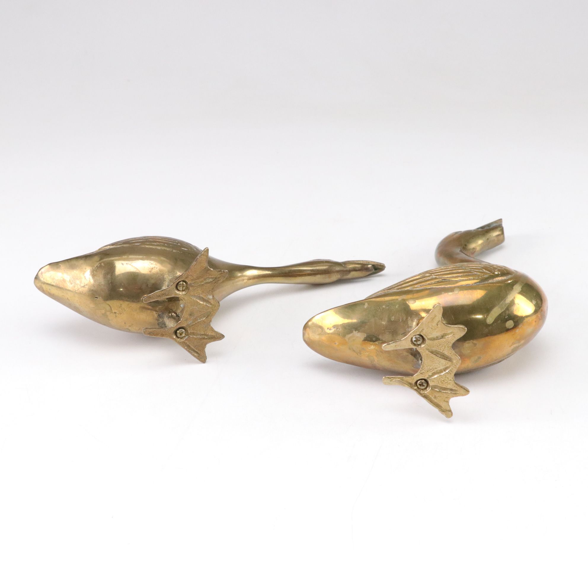 Mid Century Modern Brass Swan, Ducks, and Geese