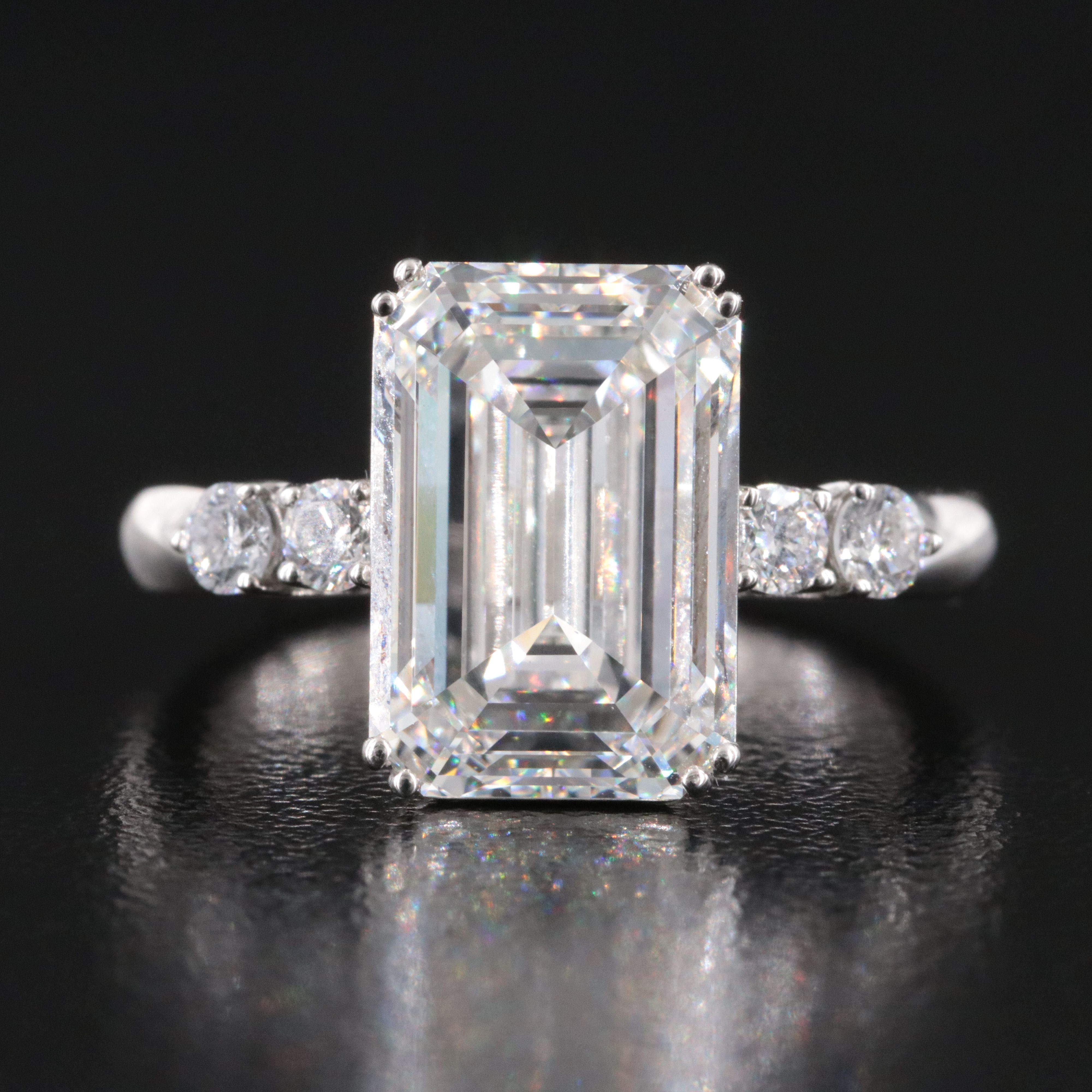 Platinum 5.85 CTW Lab Grown Diamond Ring with IGI Report
