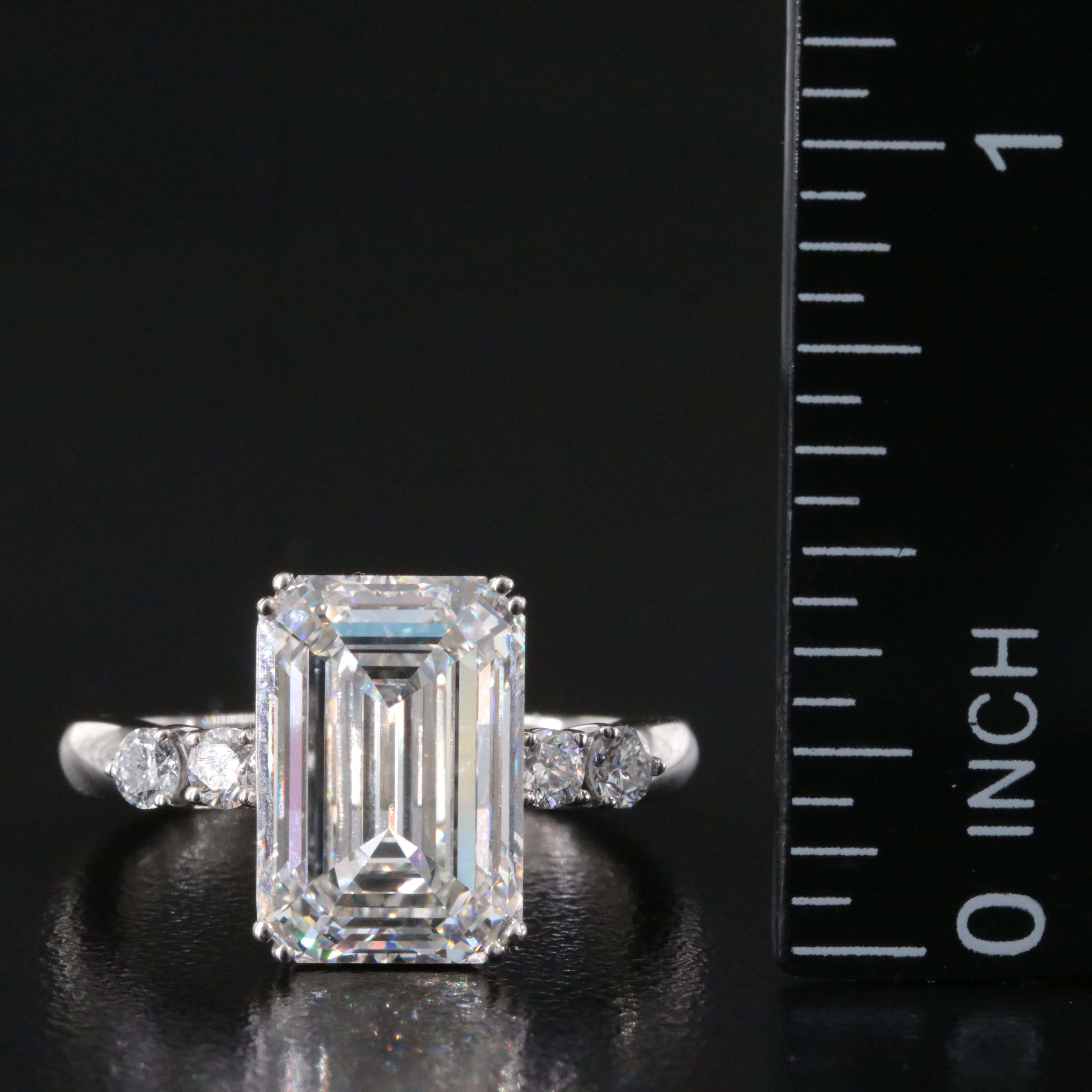 Platinum 5.85 CTW Lab Grown Diamond Ring with IGI Report