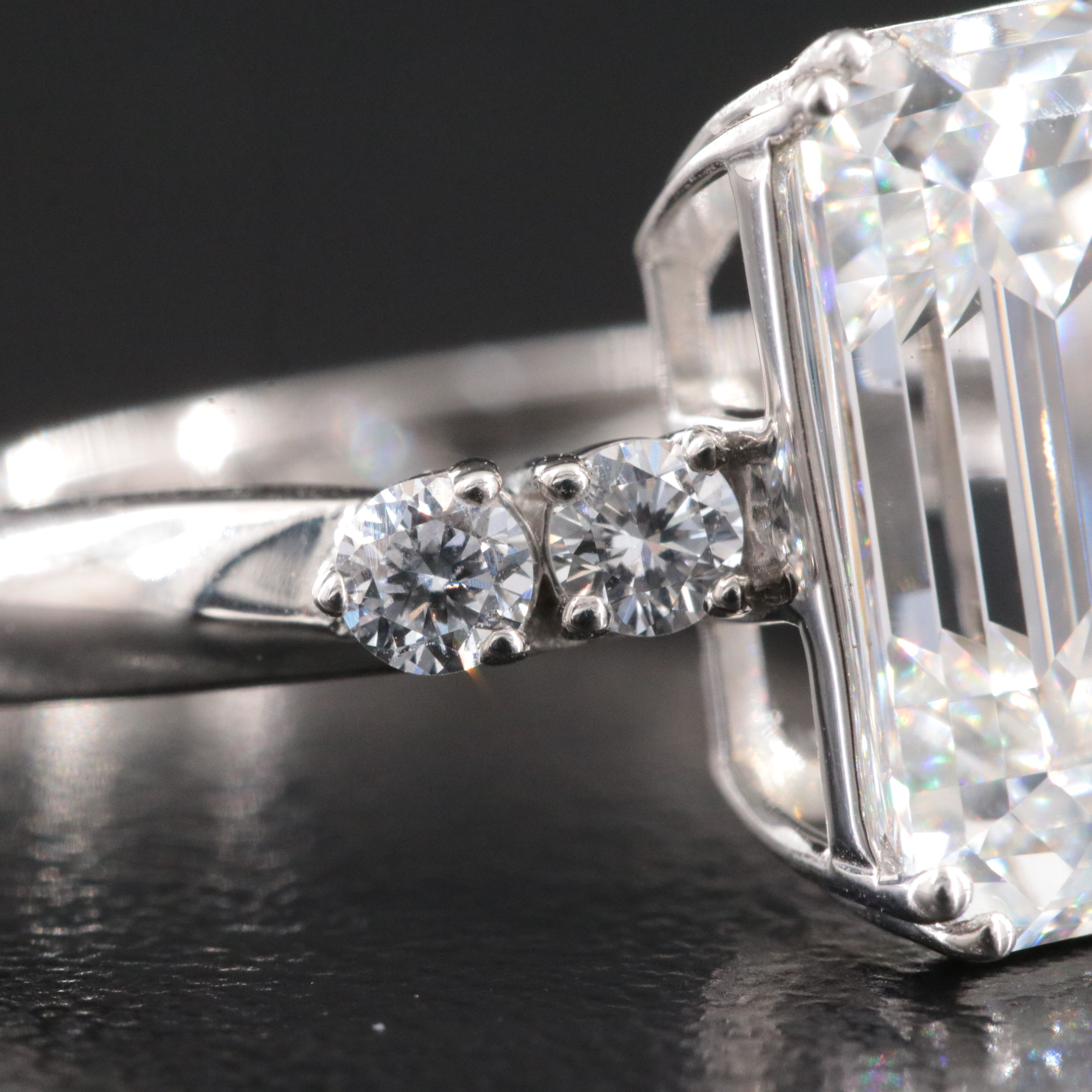 Platinum 5.85 CTW Lab Grown Diamond Ring with IGI Report