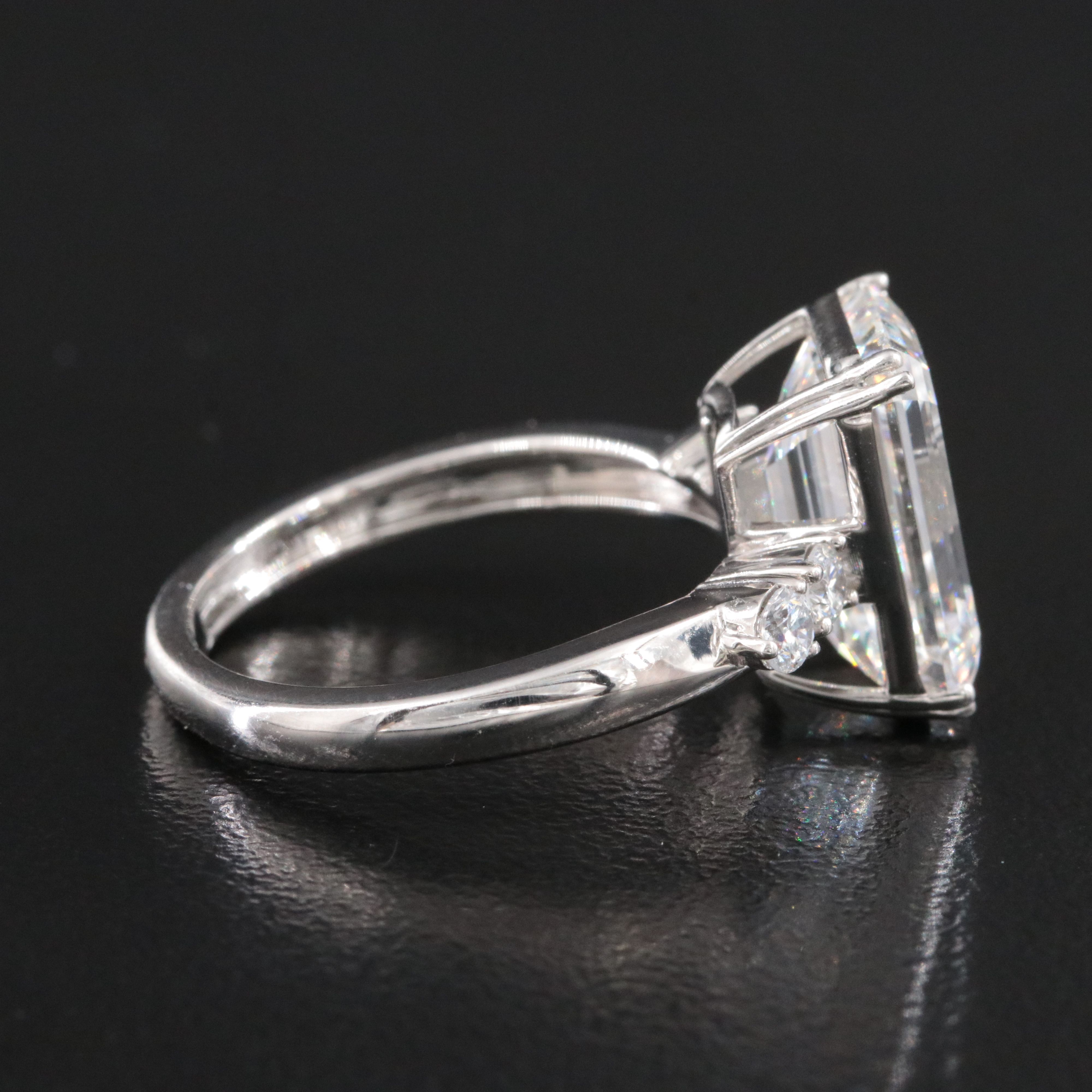 Platinum 5.85 CTW Lab Grown Diamond Ring with IGI Report
