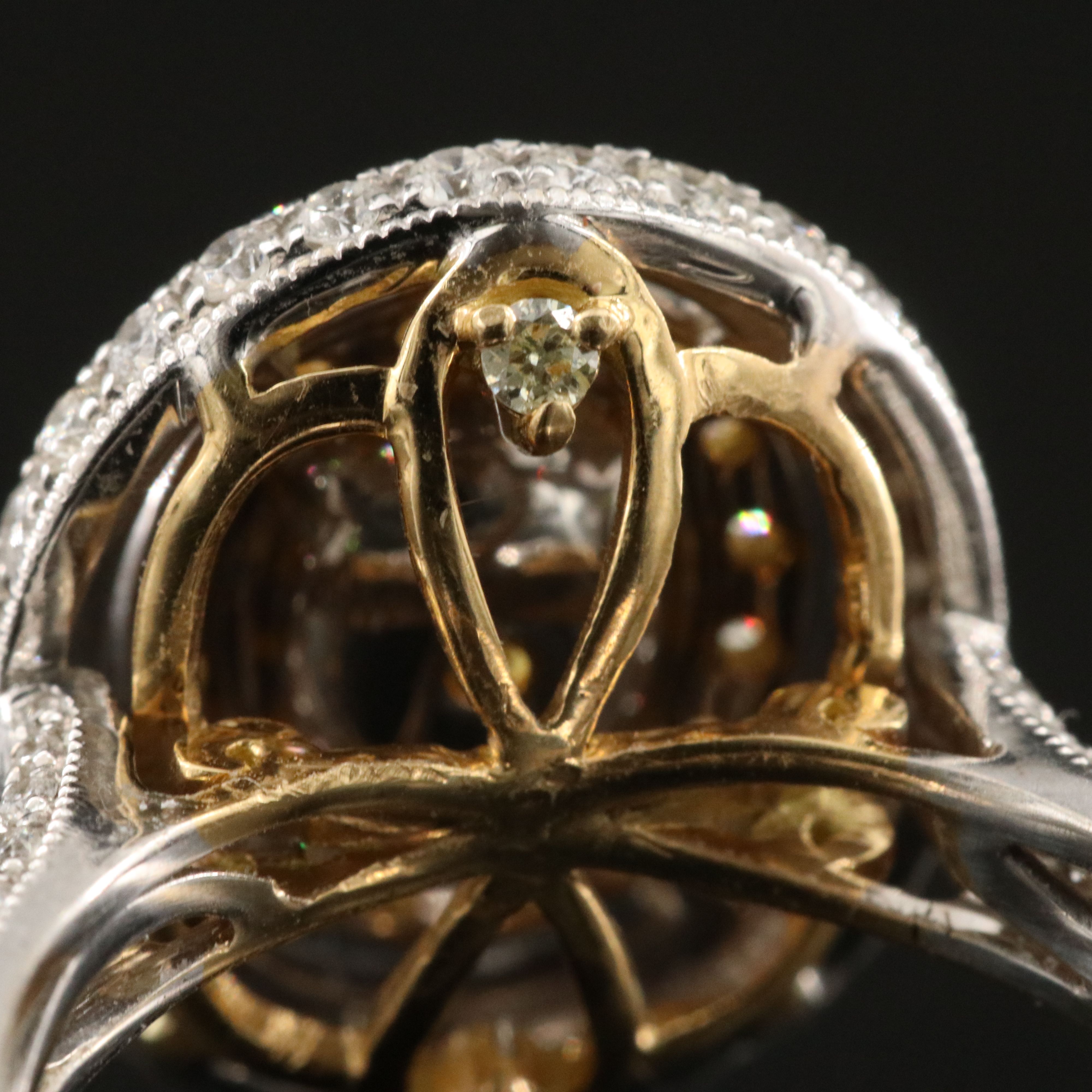 18K Yellow Sapphire & 1.06 CTW Diamond Double Halo Ring with GIA Report
