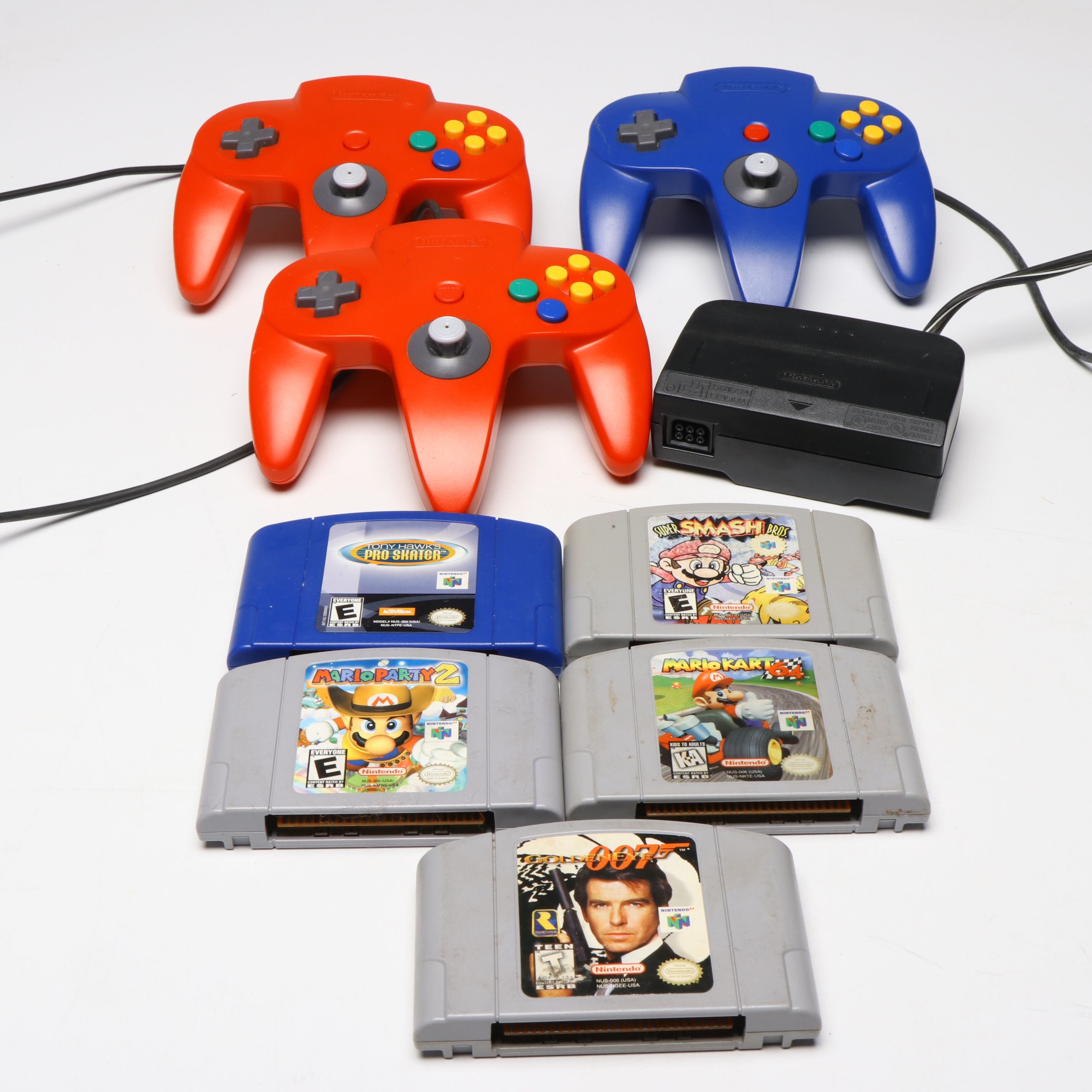 Nintendo 64 "Super Smash Bros," "Mario Kart 64" and More Games and Controllers