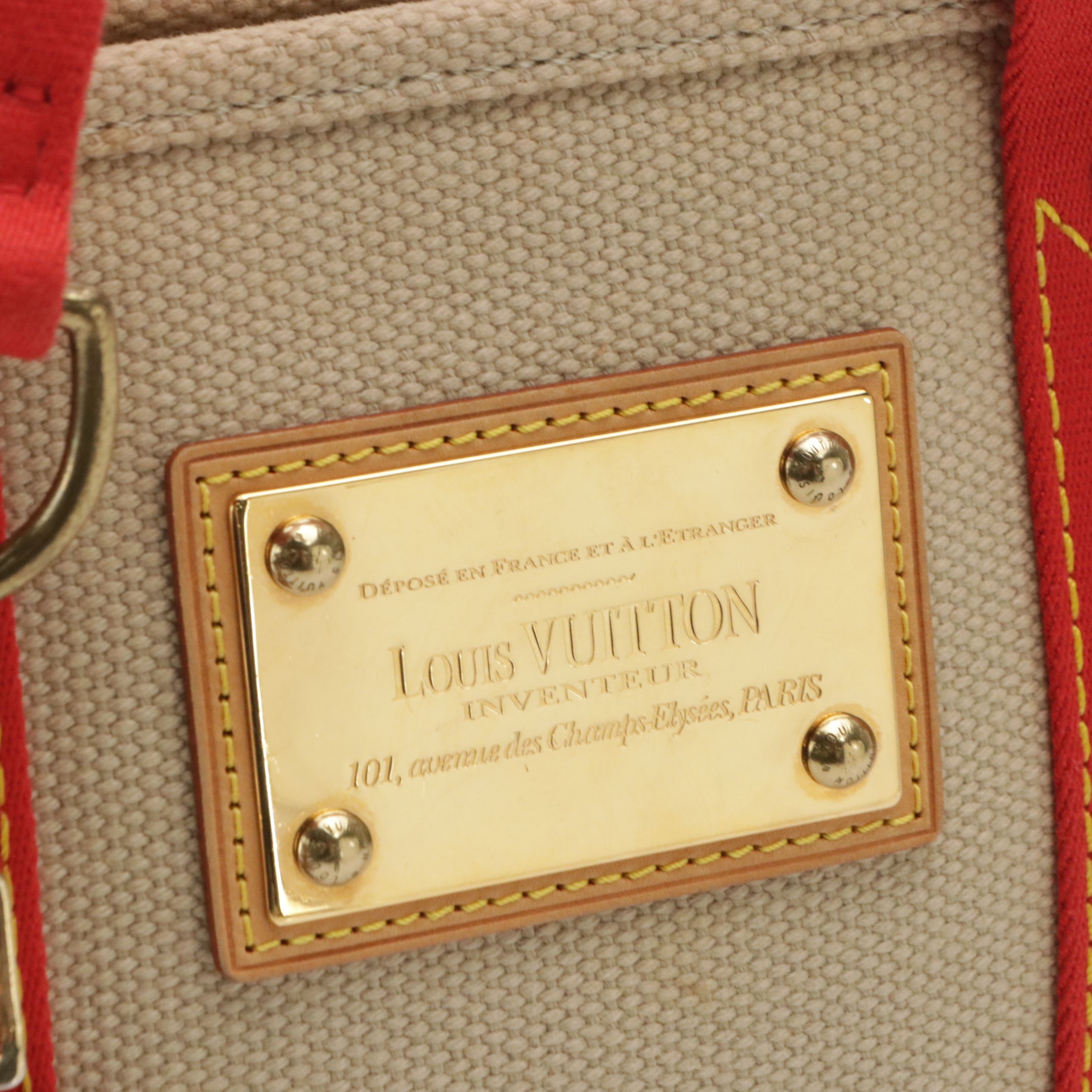Louis Vuitton Limited Edition Antiguas Cabas PM Bag in Beige and Orange Canvas