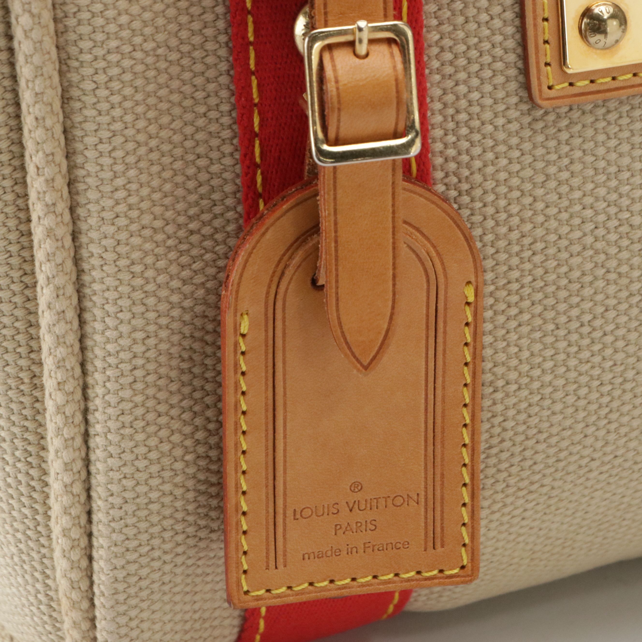 Louis Vuitton Limited Edition Antiguas Cabas PM Bag in Beige and Orange Canvas